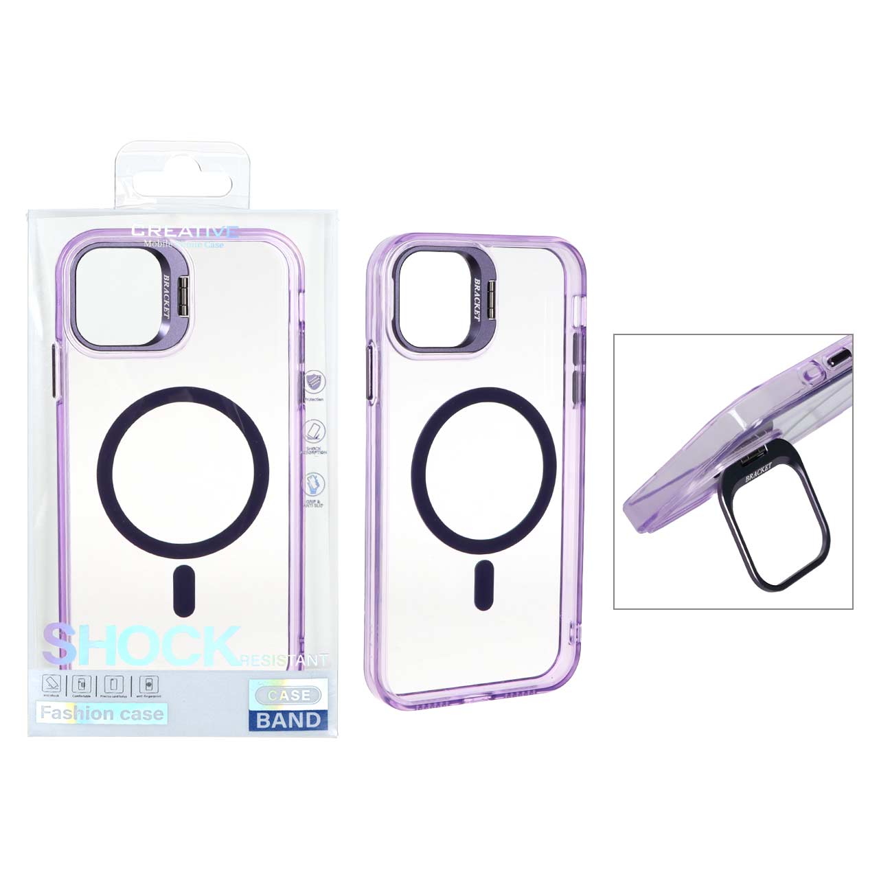 1530600 قاب اورجینال Bracket کریستالی MagSafe لنز آلومینیومی Apple iPhone 11 - بنفش (پک دار) - تصویر 1