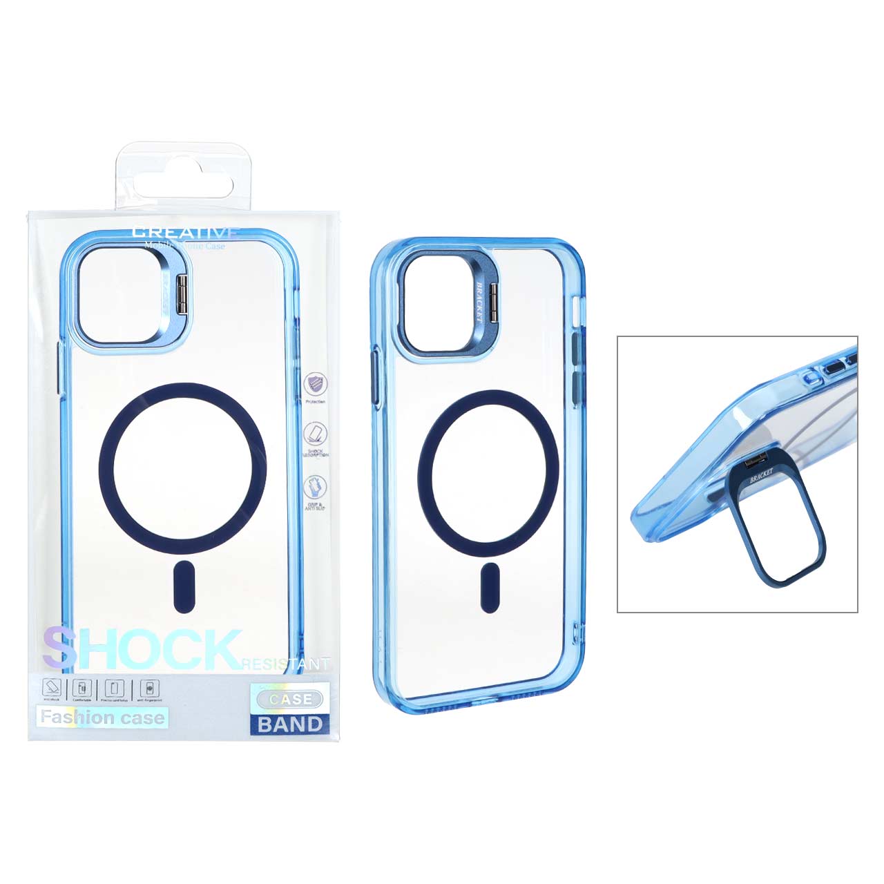 1530602 قاب اورجینال Bracket کریستالی MagSafe لنز آلومینیومی Apple iPhone 11 - آبی (پک دار) - تصویر 1