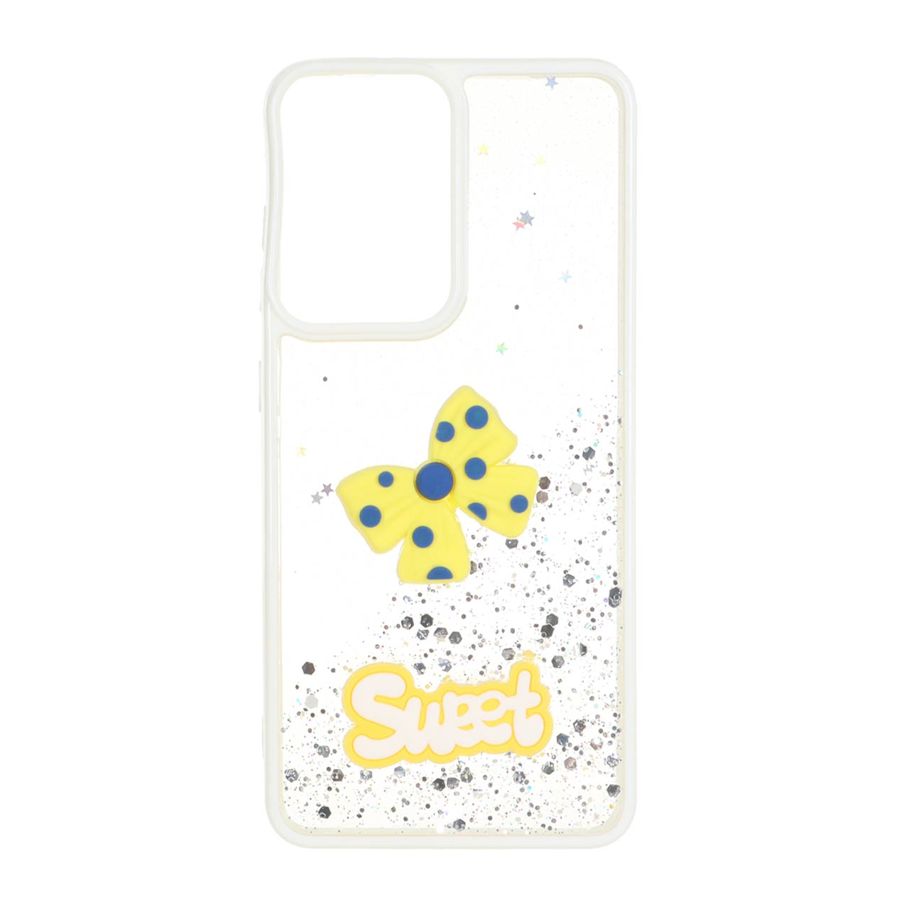 1532348 قاب Sweet رزینی اکلیلی پاپیون برجسته Samsung Galaxy S21 FE - سفید - تصویر 1