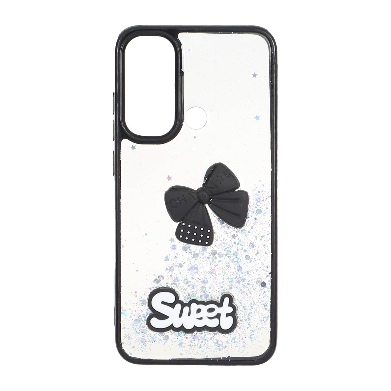 1532350 قاب Sweet رزینی اکلیلی پاپیون برجسته Xiaomi Redmi Note 8 - مشکی - تصویر 1