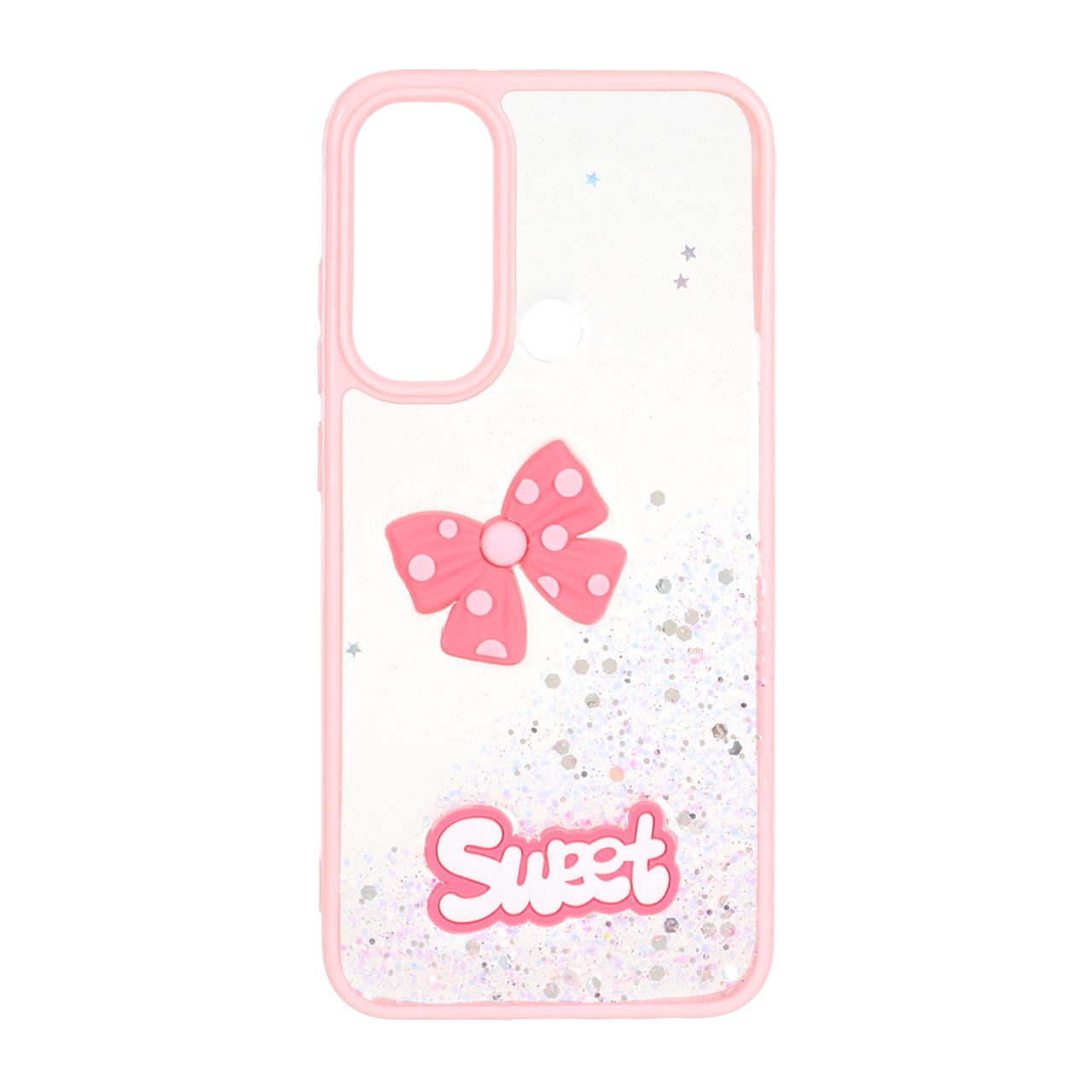 1532354 قاب Sweet رزینی اکلیلی پاپیون برجسته Xiaomi Redmi Note 8 - صورتی - تصویر 1