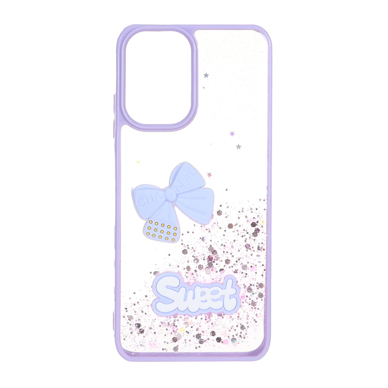 1532360 قاب Sweet رزینی اکلیلی پاپیون برجسته Xiaomi Redmi Note 10 4G / Redmi Note 10S / Poco M5S - بنفش - تصویر 1