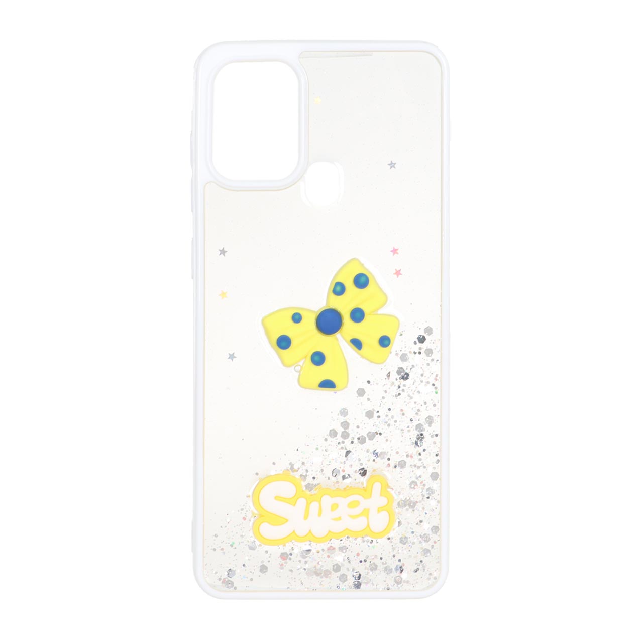 1532404 قاب Sweet رزینی اکلیلی پاپیون برجسته Samsung Galaxy A21s - سفید - تصویر 1