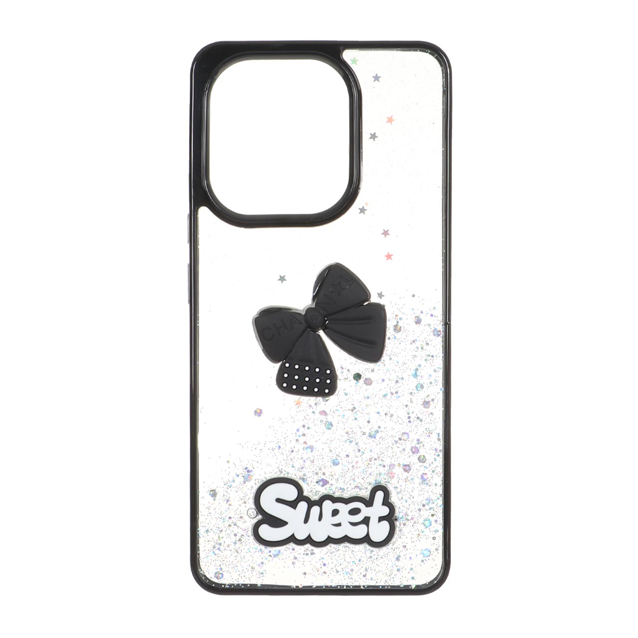 1532414 قاب Sweet رزینی اکلیلی پاپیون برجسته Xiaomi Redmi Note 13 4G - مشکی - تصویر 1
