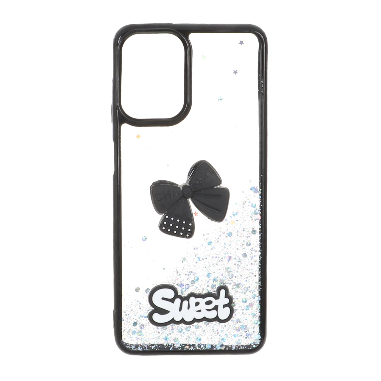 1532478 قاب Sweet رزینی اکلیلی پاپیون برجسته Samsung Galaxy A12 / M12 / F12 - مشکی - تصویر 1