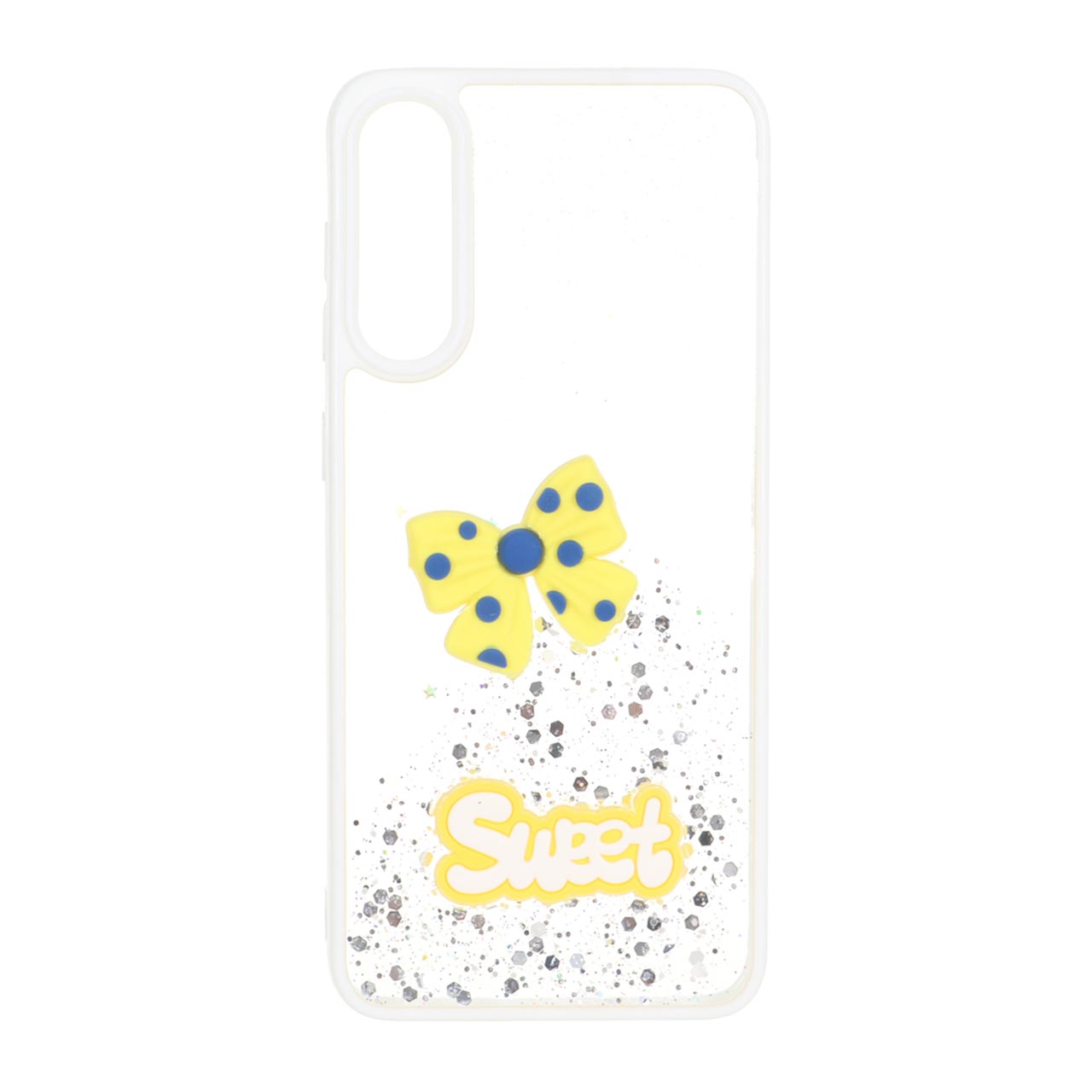 1532516 قاب Sweet رزینی اکلیلی پاپیون برجسته Samsung Galaxy A50 / A50s / A30s - سفید - تصویر 1