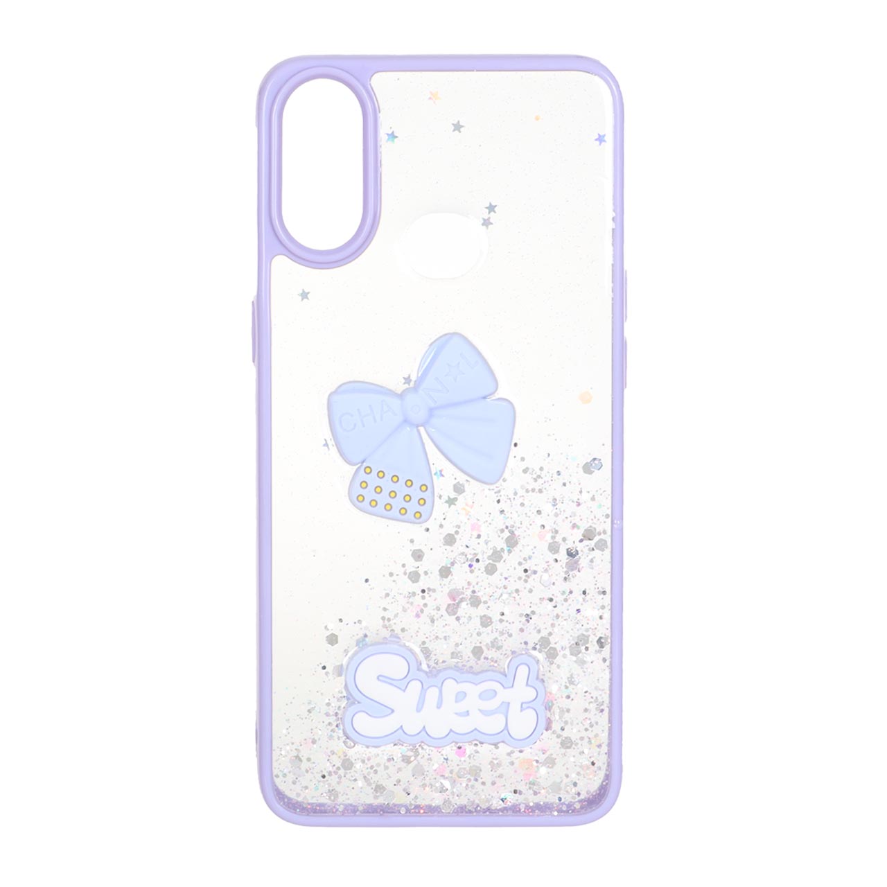1532520 قاب Sweet رزینی اکلیلی پاپیون برجسته Samsung Galaxy A10s - بنفش - تصویر 1