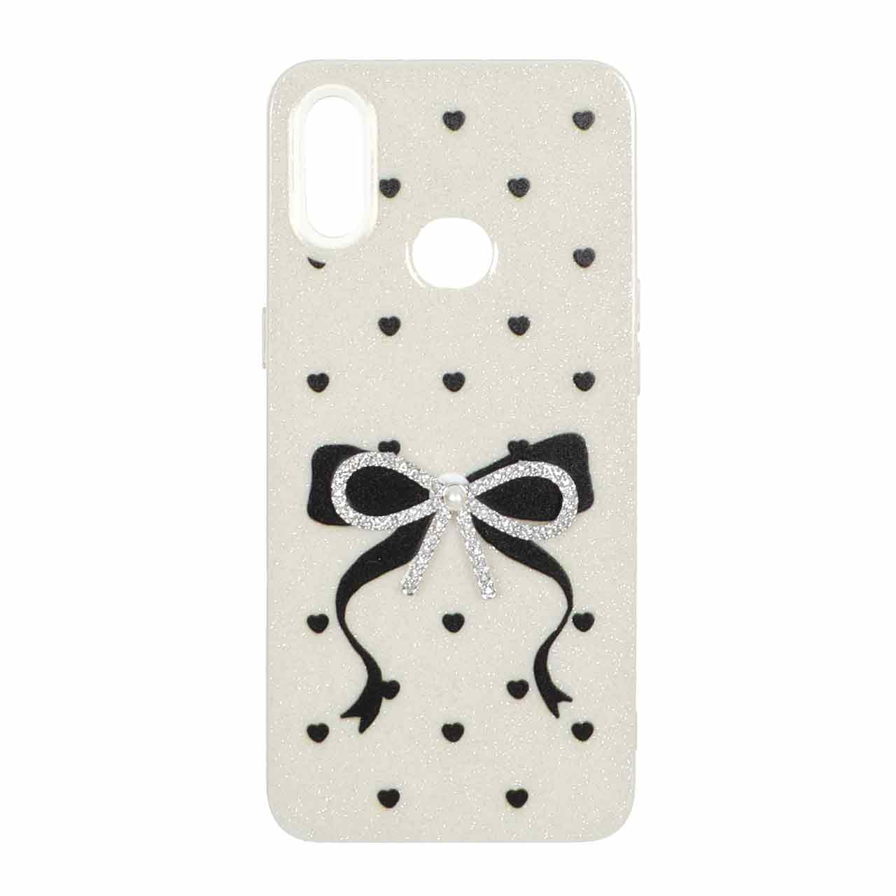 1532634 قاب اکلیلی پاپیون نگین دار مرواریدی Samsung Galaxy A10s - کرم - تصویر 1