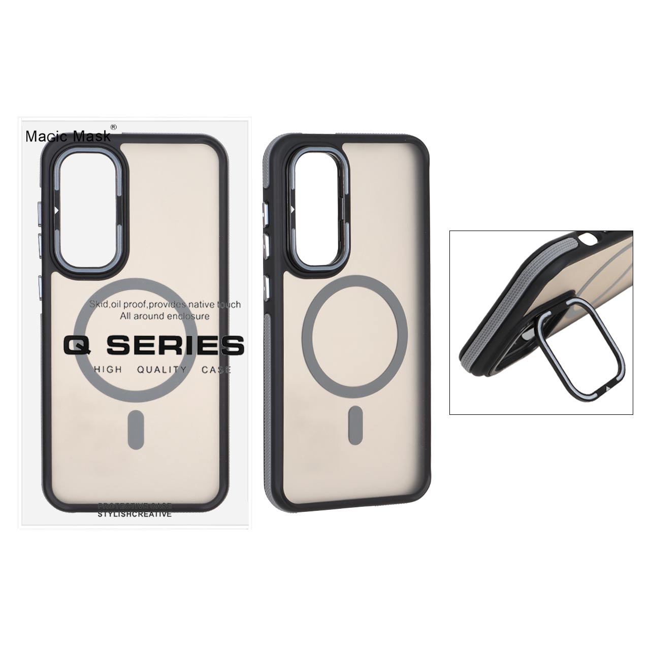 1533258 قاب Q Series مات MagSafe استندشو Samsung Galaxy S24 FE - خاکستری (پک دار) - تصویر 1