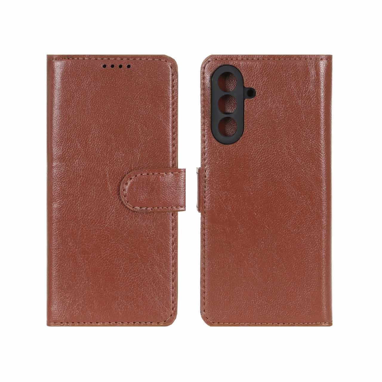 1533464 کیف موبایل چرمی مگنتی محافظ لنزدار Samsung Galaxy A17 - قهوه ای - تصویر 1