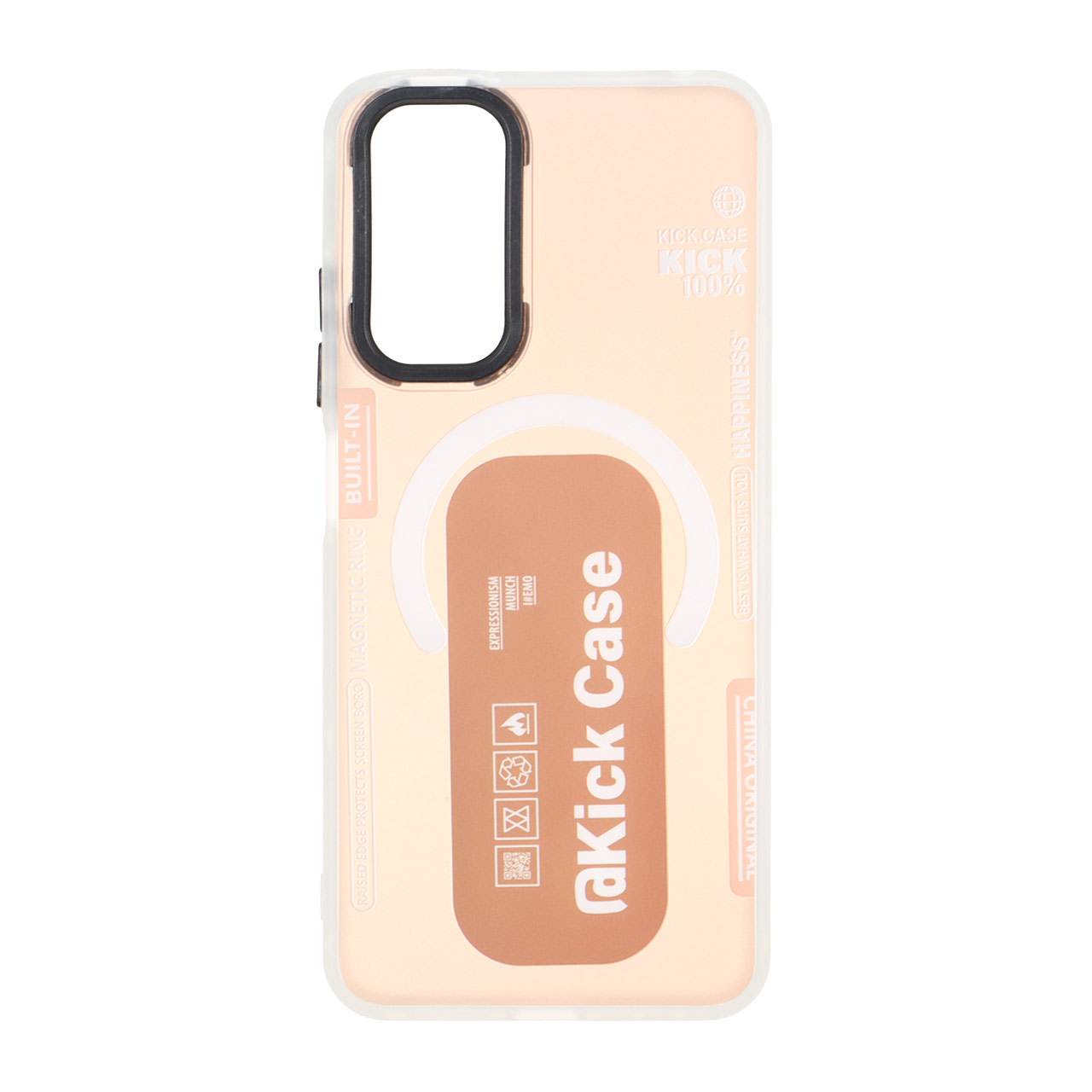 1533962 قاب Kick Case مات بلک لنز Xiaomi Redmi Note 12S / Xiaomi Redmi Note 11 4G / Redmi Note 11S - کرم نارنجی - تصویر 1