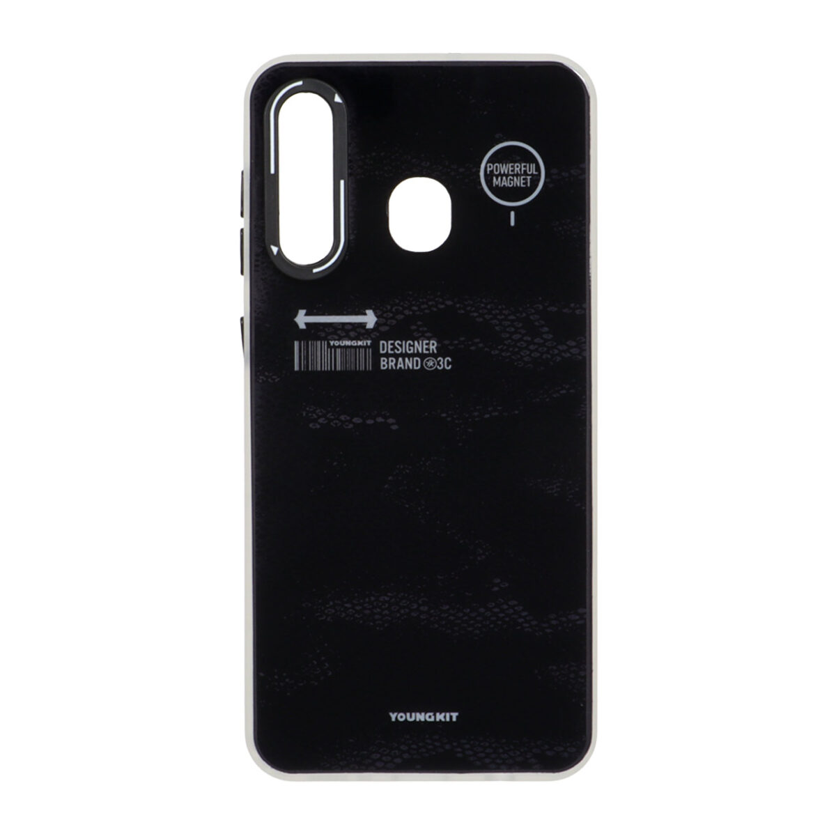 قاب Youngkit طرح بارکد پوست ماری دور مات Samsung Galaxy A30 / A20 - مشکی - تصویر 1
