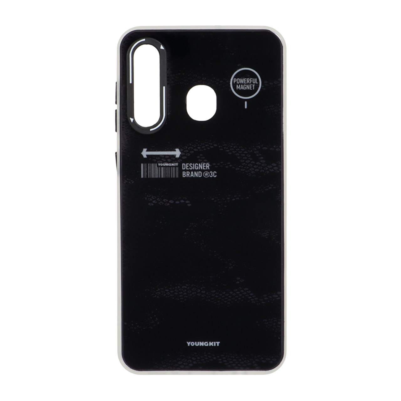 1535322 قاب Youngkit طرح بارکد پوست ماری دور مات Samsung Galaxy A30 / A20 - مشکی - تصویر 1