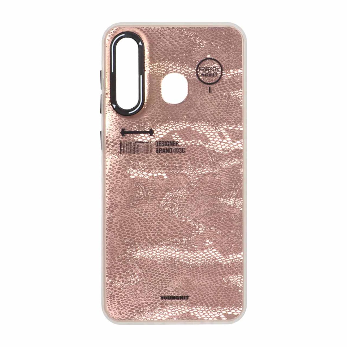 قاب Youngkit طرح بارکد پوست ماری دور مات Samsung Galaxy A30 / A20 - رزگلد - تصویر 1