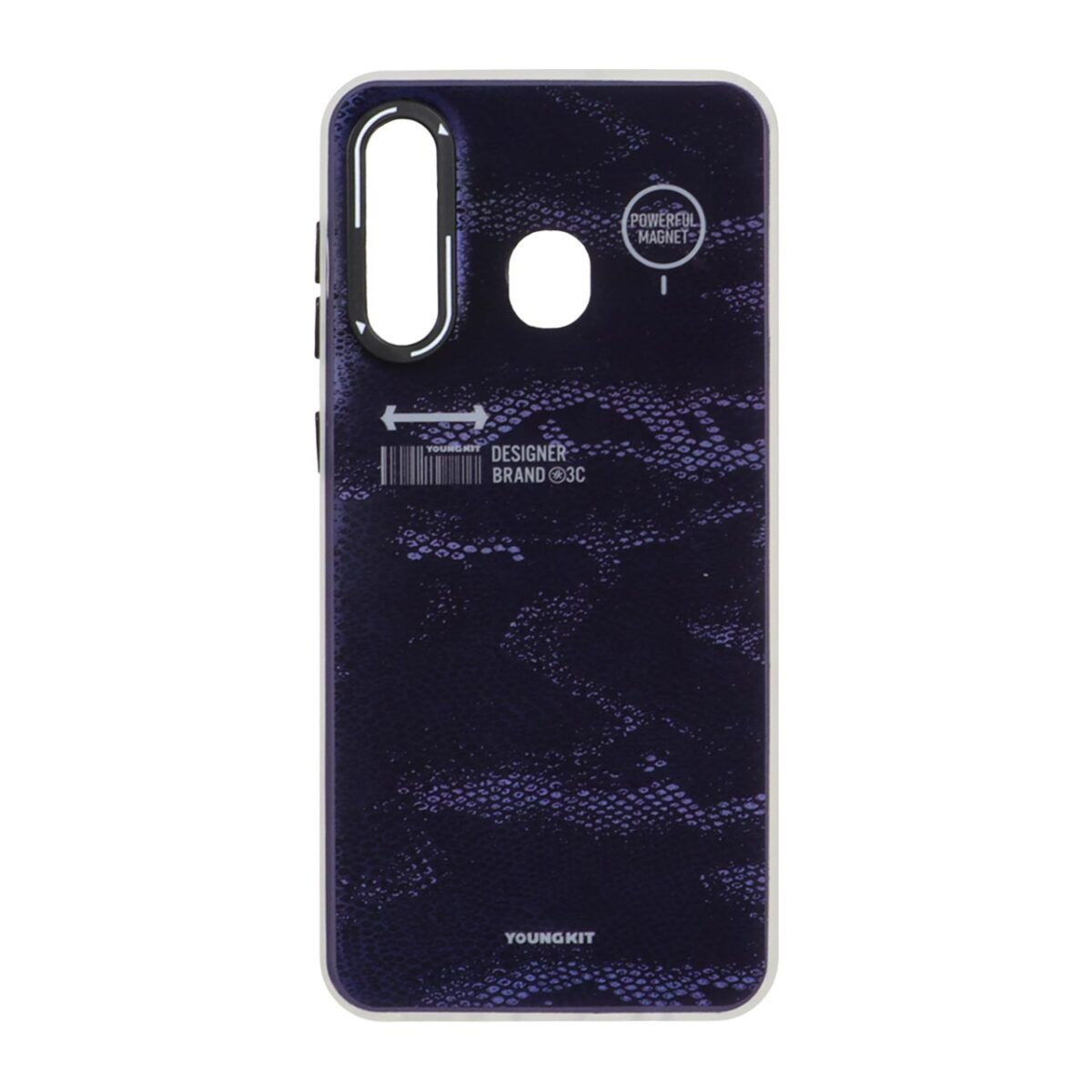 قاب Youngkit طرح بارکد پوست ماری دور مات Samsung Galaxy A30 / A20 - بنفش تیره - تصویر 1