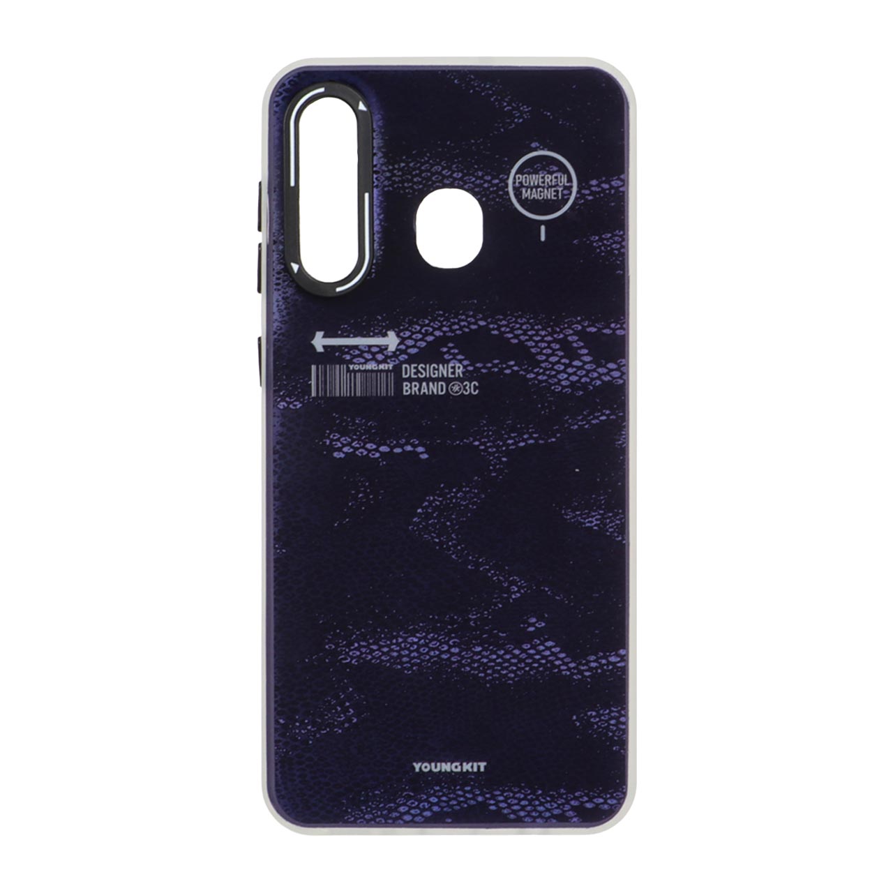 1535336 قاب Youngkit طرح بارکد پوست ماری دور مات Samsung Galaxy A30 / A20 - بنفش تیره - تصویر 1