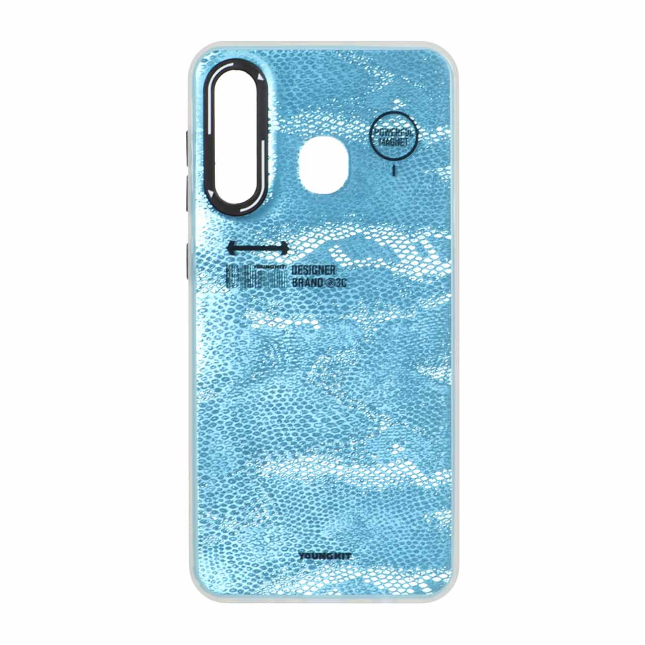 1535338 قاب Youngkit طرح بارکد پوست ماری دور مات Samsung Galaxy A30 / A20 - آبی آسمانی - تصویر 1