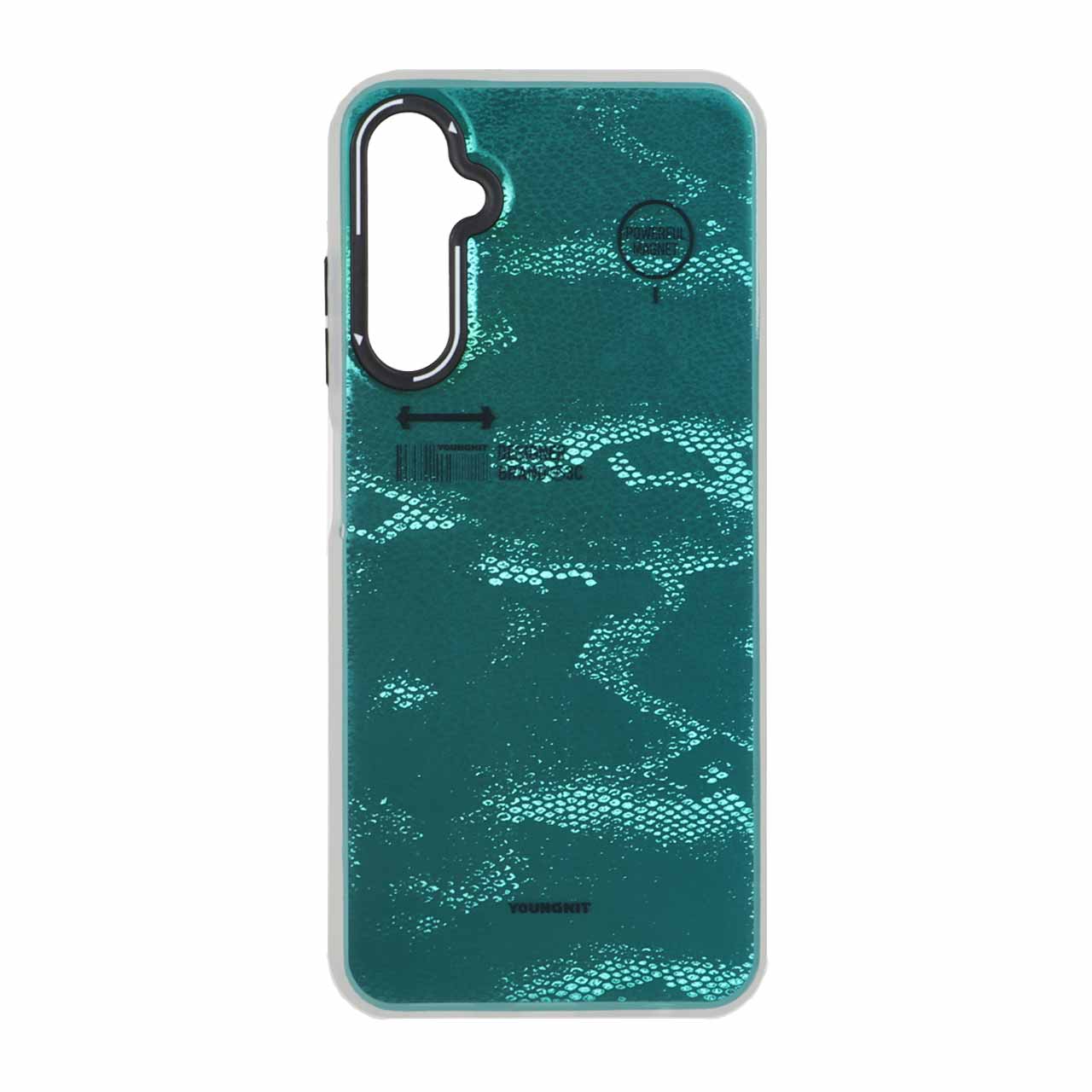 1535366 قاب Youngkit طرح بارکد پوست ماری دور مات Samsung Galaxy A05s - سبز - تصویر 1