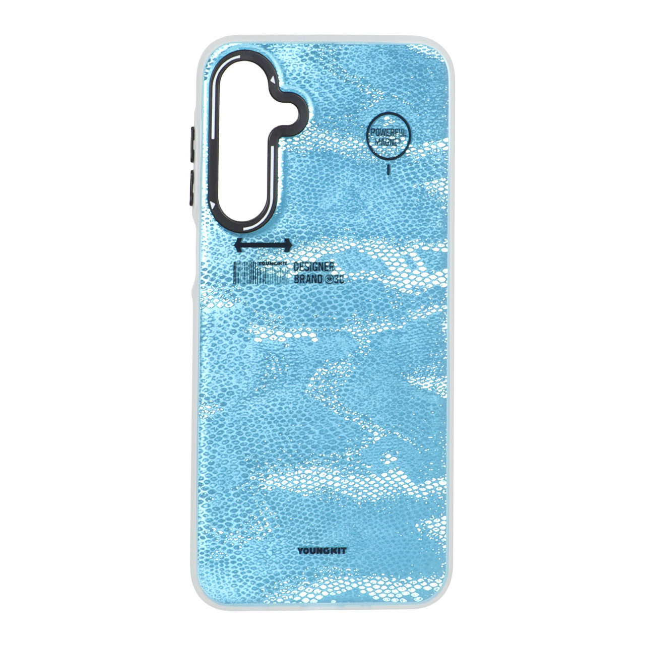 1535438 قاب Youngkit طرح بارکد پوست ماری دور مات Samsung Galaxy A16 - آبی آسمانی - تصویر 1