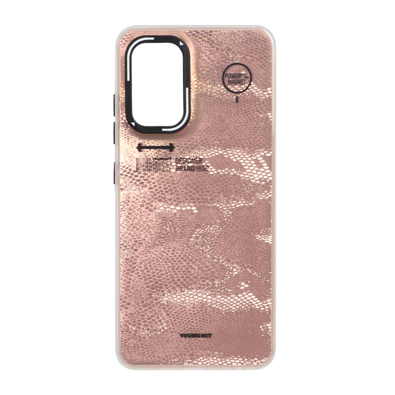 1535468 قاب Youngkit طرح بارکد پوست ماری دور مات Samsung Galaxy A32 4G - رزگلد - تصویر 1