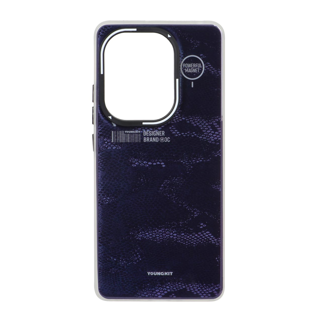 1535616 قاب Youngkit طرح بارکد پوست ماری دور مات Xiaomi Redmi Note 14S / Note 13 Pro 4G / Poco M6 Pro 4G - بنفش تیره - تصویر 1