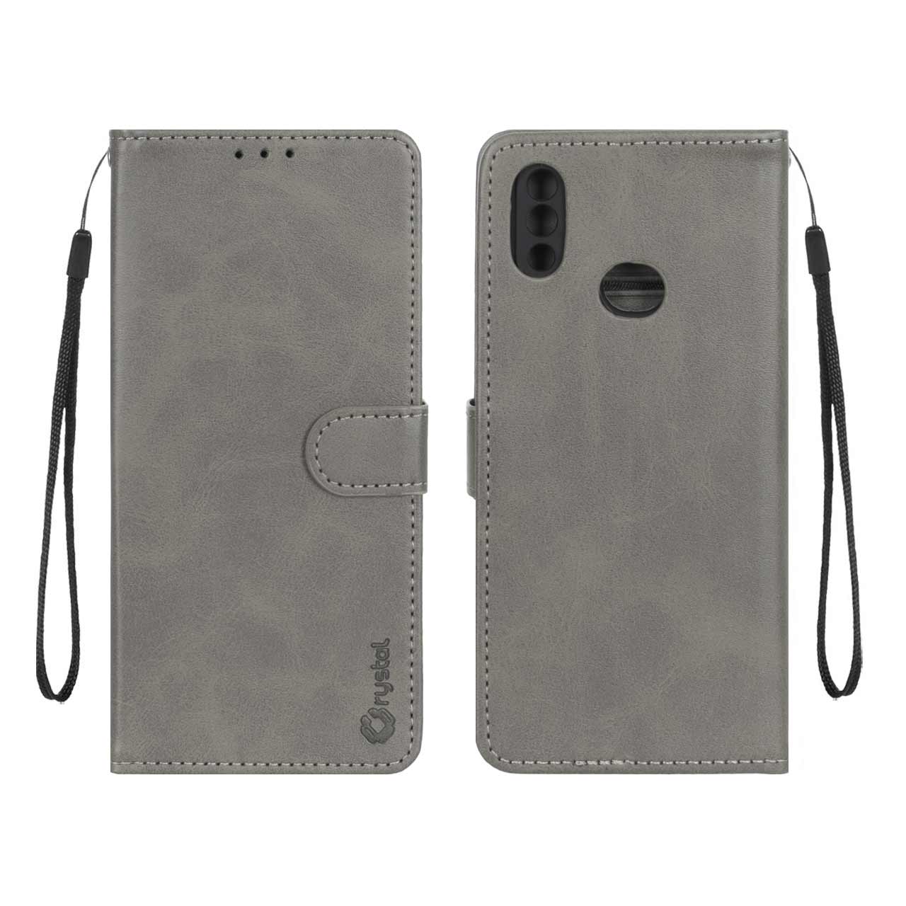 1536626 کیف موبایل مگنتی Crystal داخل مخمل Samsung Galaxy A10s - طوسی - تصویر 1
