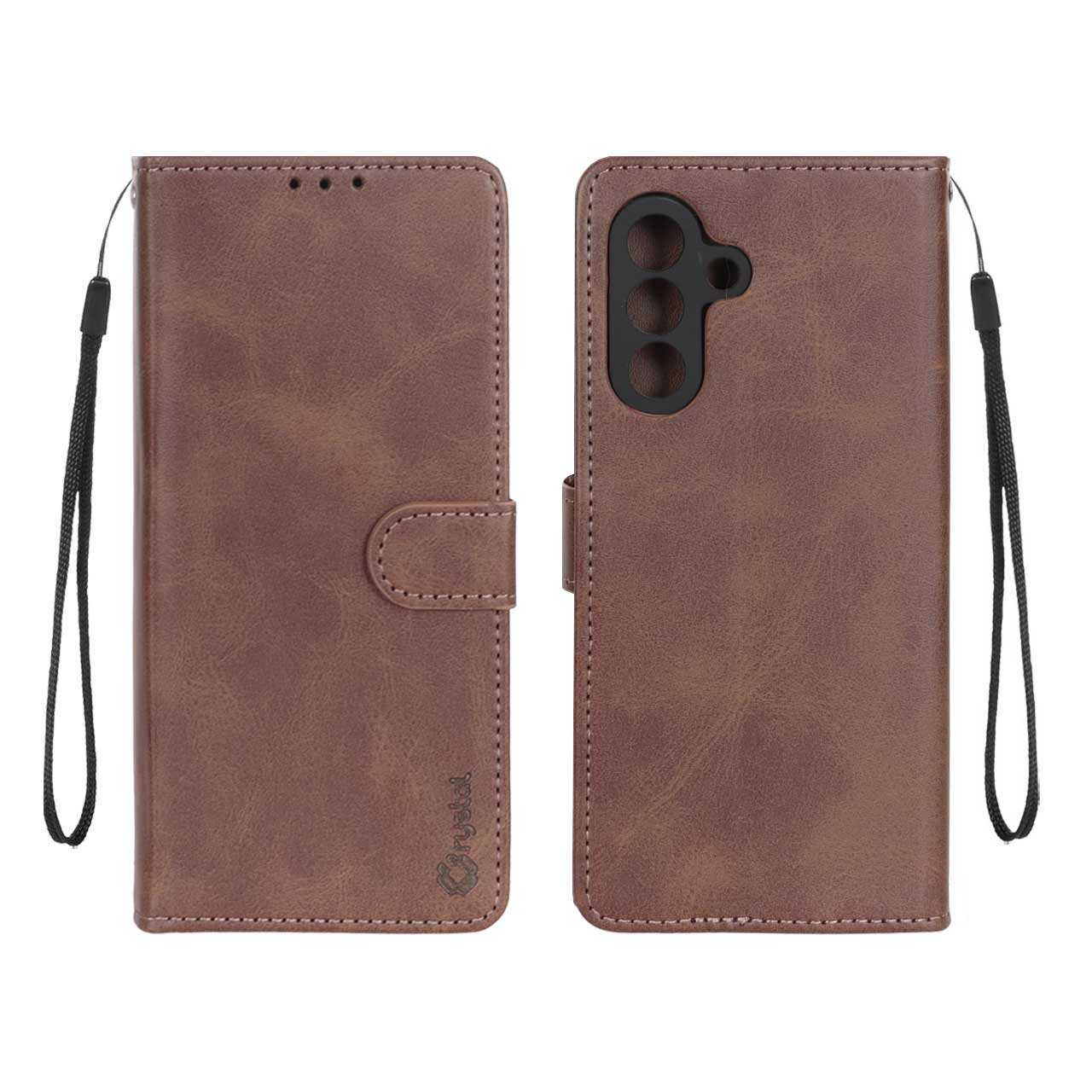 1536754 کیف موبایل مگنتی Crystal داخل مخمل Samsung Galaxy A56 / A36 - قهوه ای - تصویر 1