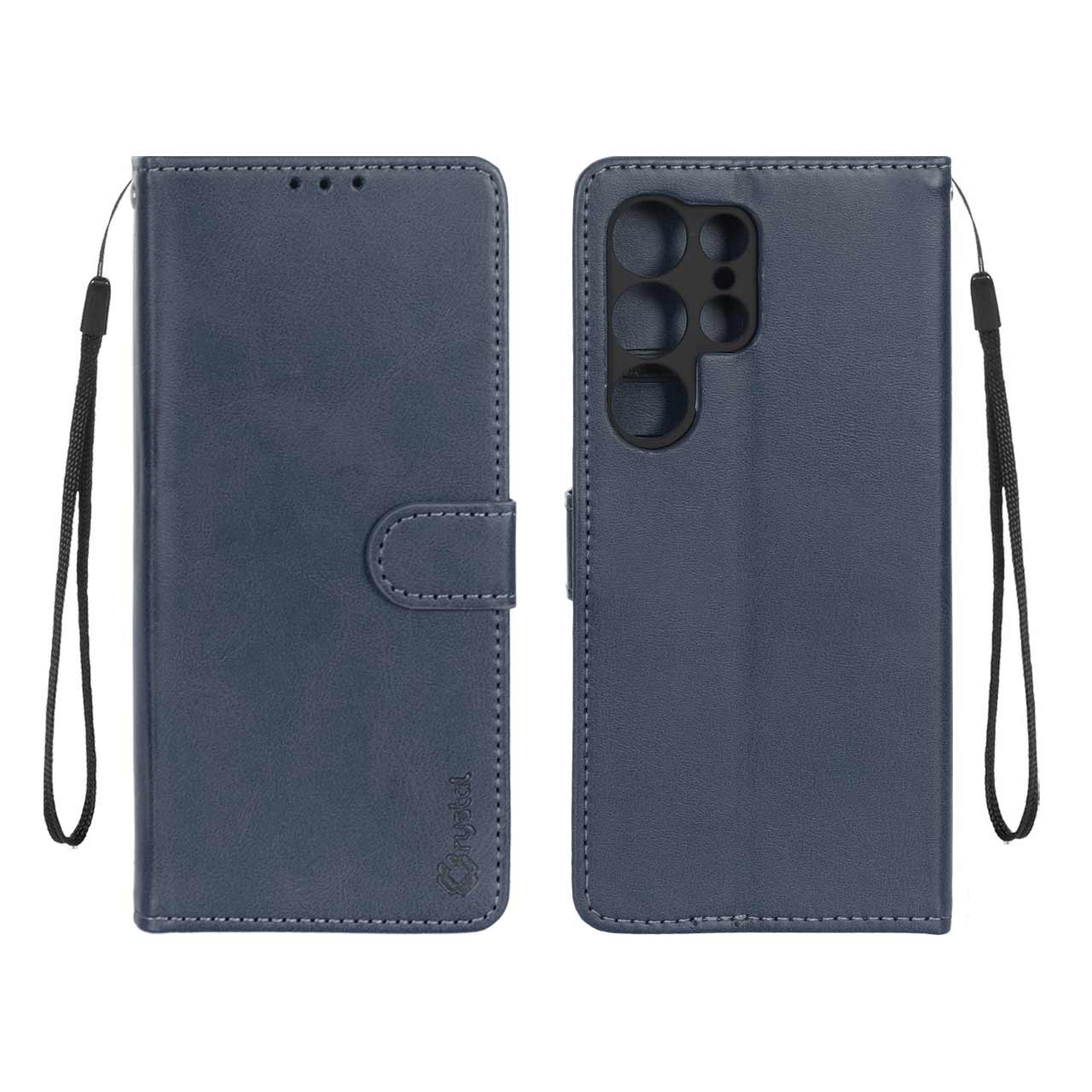 1536882 کیف موبایل مگنتی Crystal داخل مخمل Samsung Galaxy S24 Ultra - سرمه ای - تصویر 1