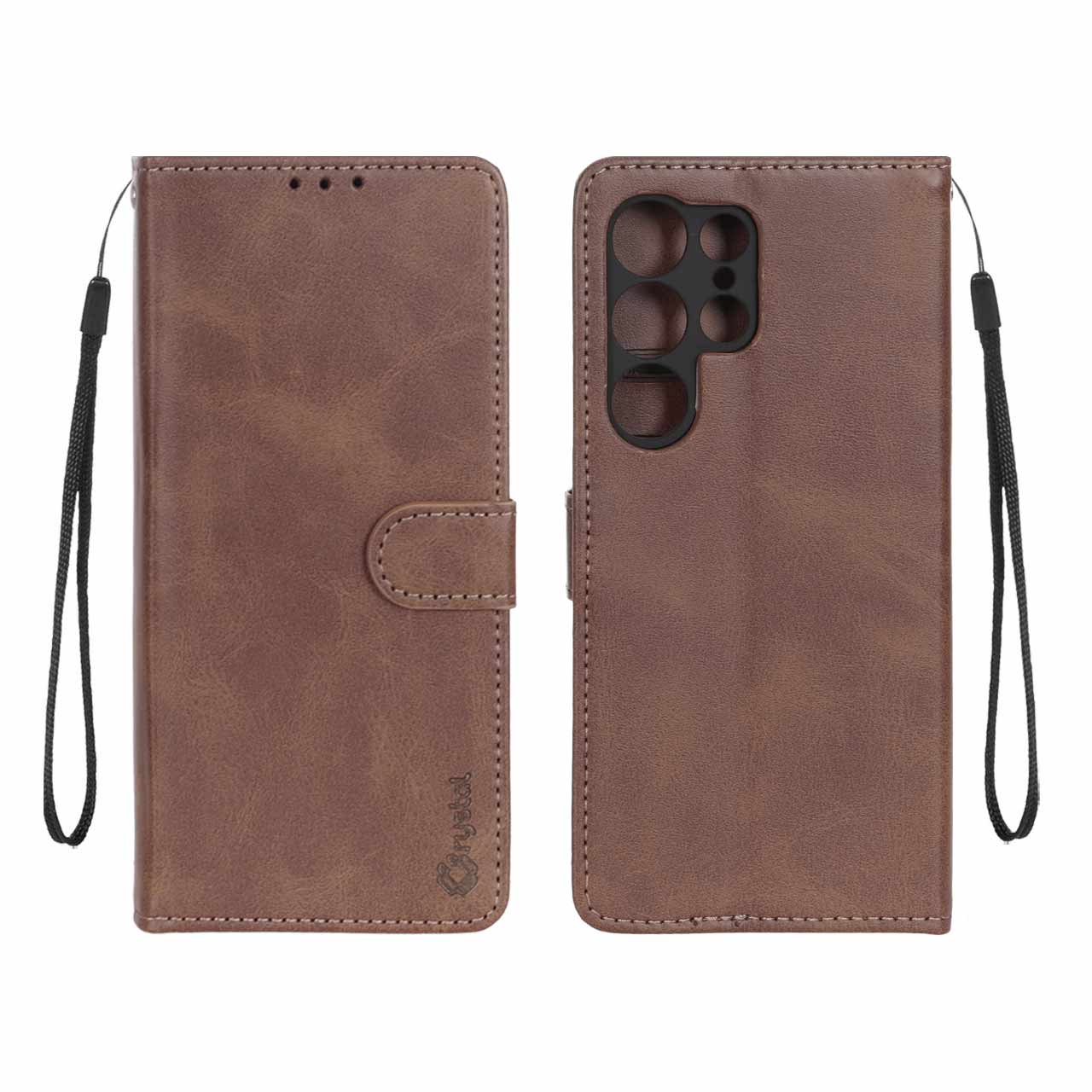 1536884 کیف موبایل مگنتی Crystal داخل مخمل Samsung Galaxy S24 Ultra - قهوه ای - تصویر 1