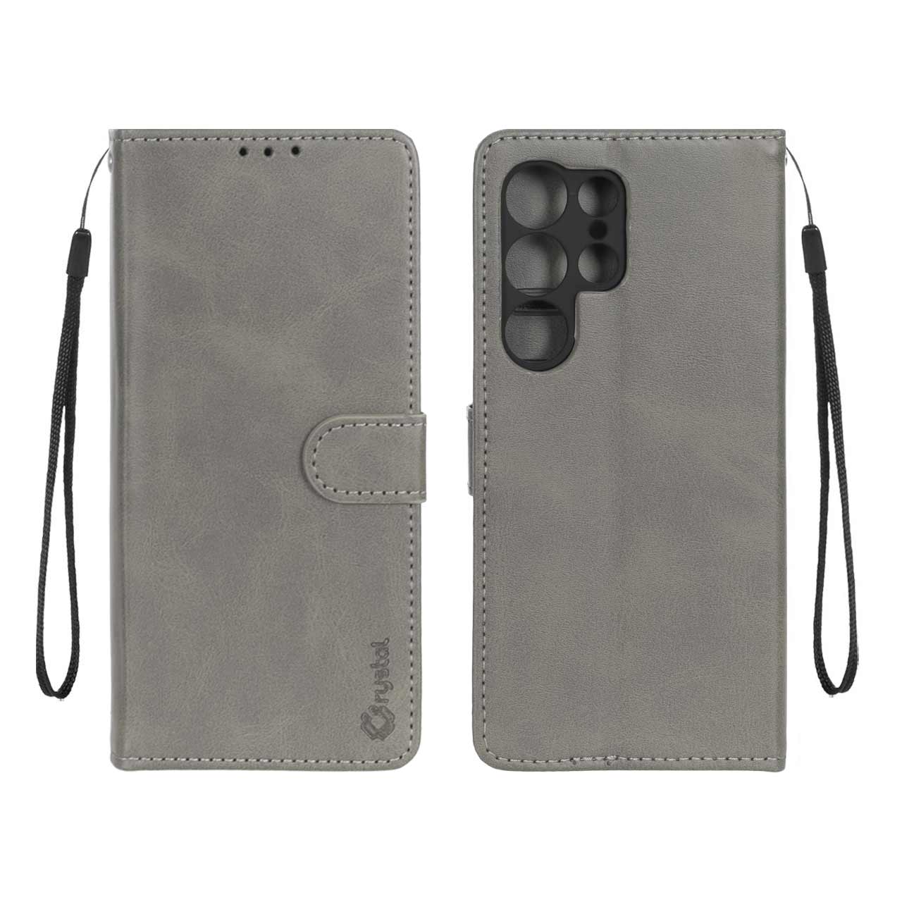 1536886 کیف موبایل مگنتی Crystal داخل مخمل Samsung Galaxy S24 Ultra - طوسی - تصویر 1