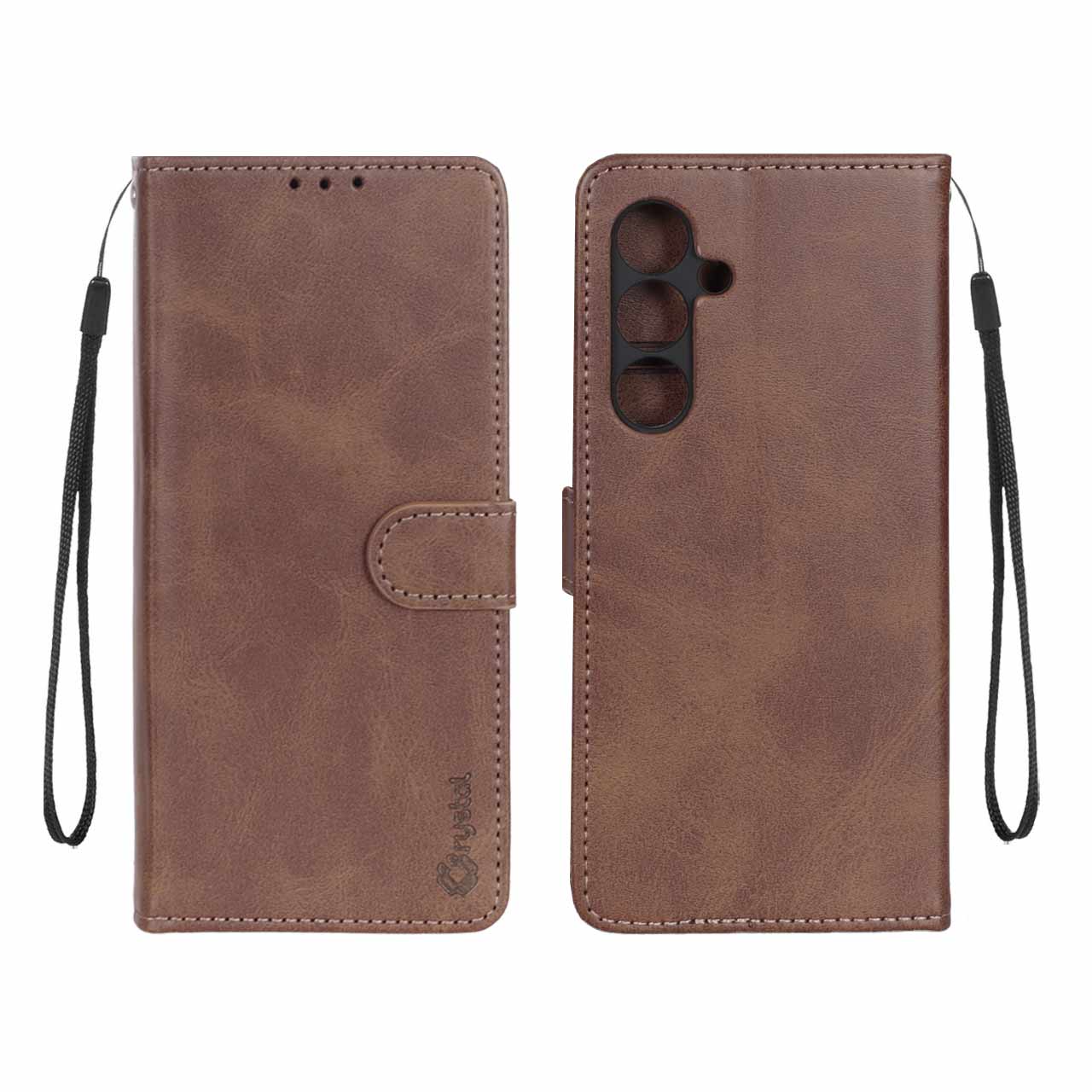 1536894 کیف موبایل مگنتی Crystal داخل مخمل Samsung Galaxy S24 FE - قهوه ای - تصویر 1