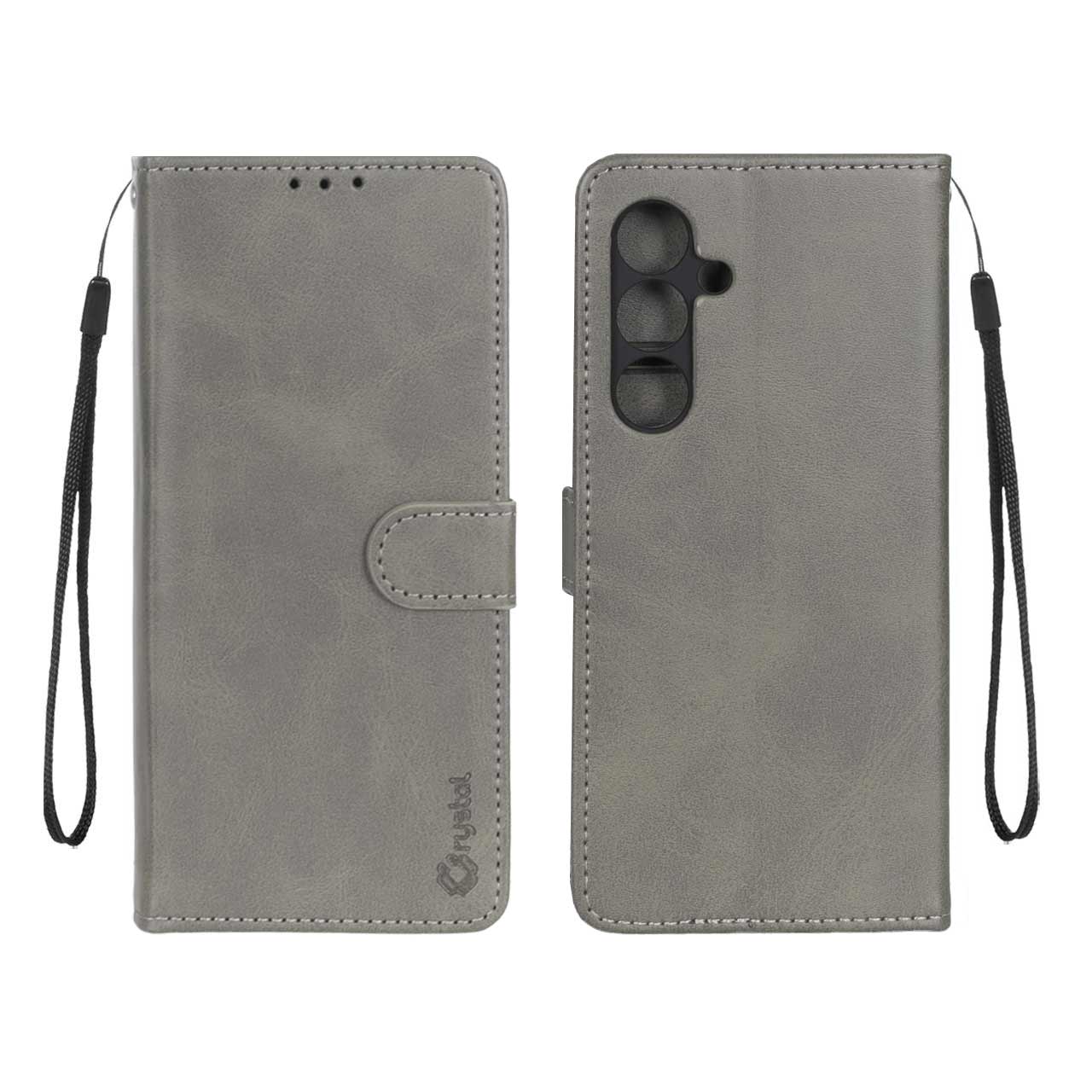 1536896 کیف موبایل مگنتی Crystal داخل مخمل Samsung Galaxy S24 FE - طوسی - تصویر 1