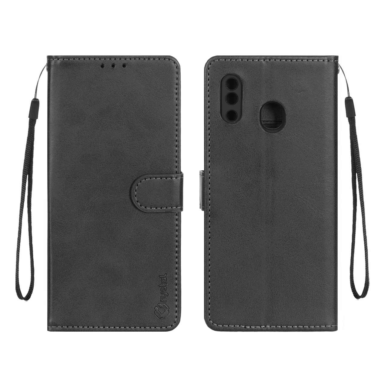 1536950 کیف موبایل مگنتی Crystal داخل مخمل Samsung Galaxy A30 / A20 - مشکی - تصویر 1