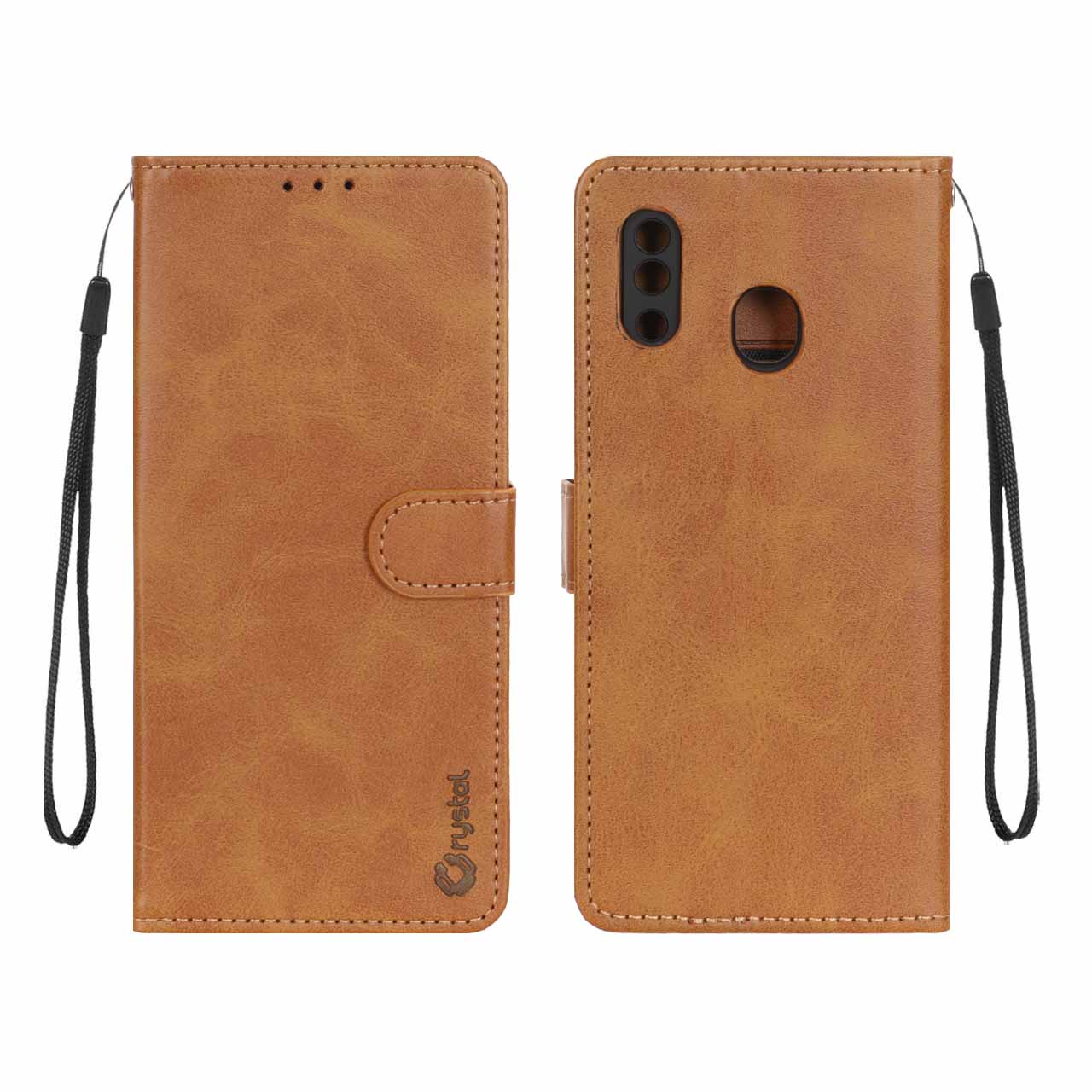 1536958 کیف موبایل مگنتی Crystal داخل مخمل Samsung Galaxy A30 / A20 - عسلی - تصویر 1