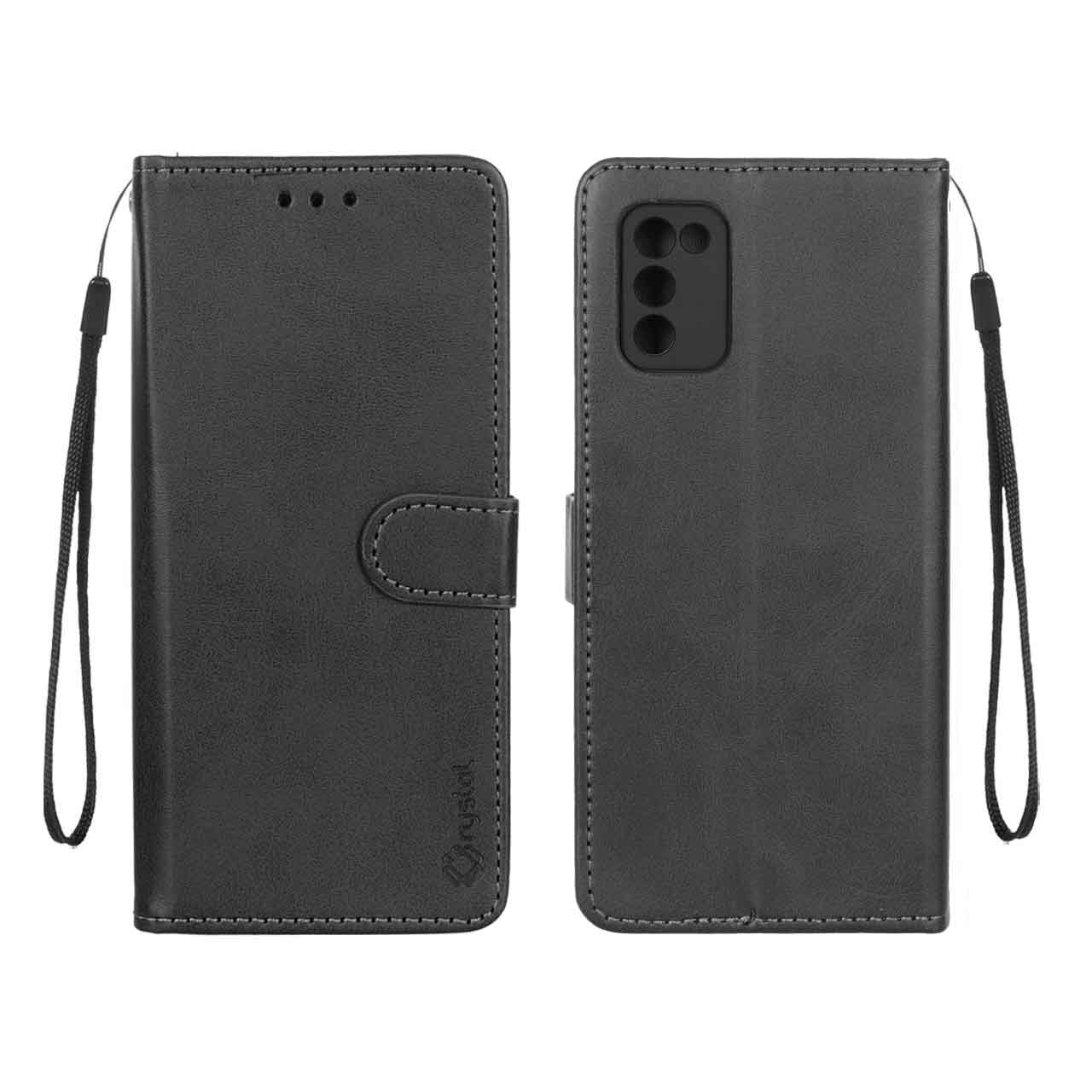 1536970 کیف موبایل مگنتی Crystal داخل مخمل Samsung Galaxy A03s / A02s - مشکی - تصویر 1
