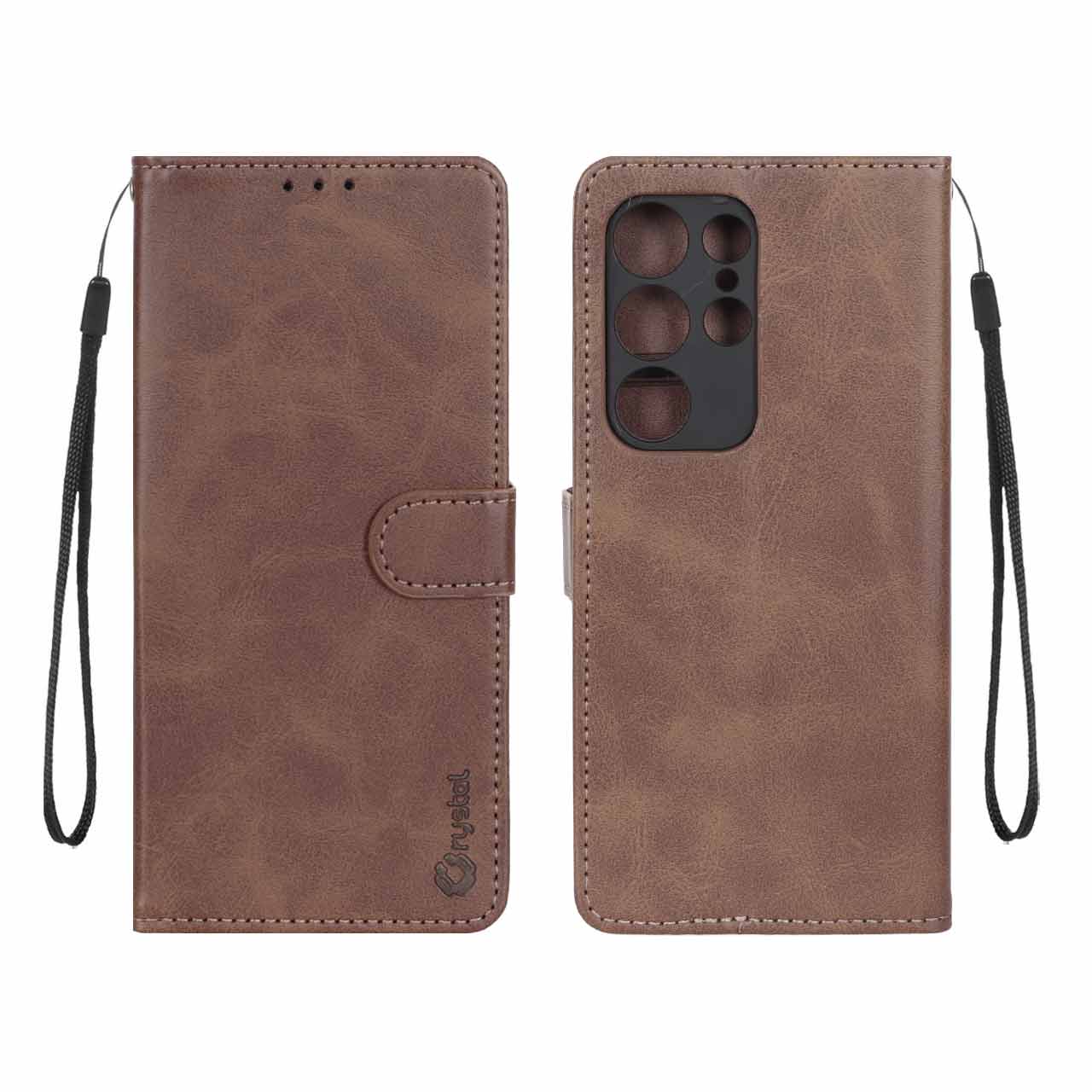 1536994 کیف موبایل مگنتی Crystal داخل مخمل Samsung Galaxy S23 Ultra - قهوه ای - تصویر 1