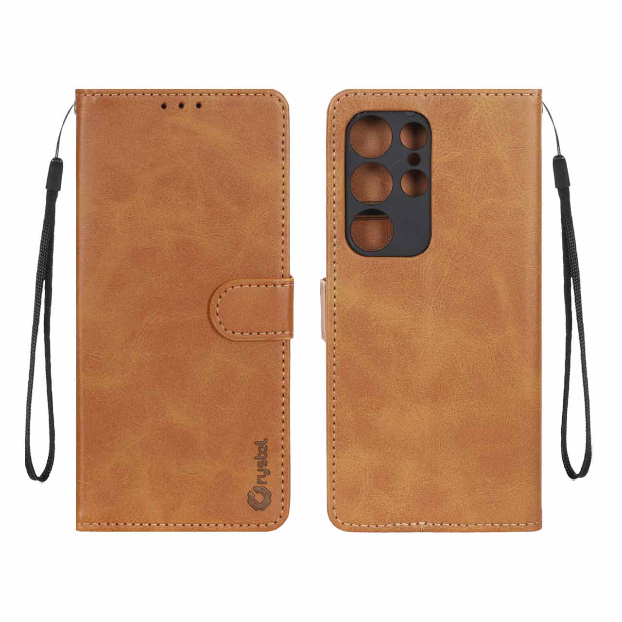 1536998 کیف موبایل مگنتی Crystal داخل مخمل Samsung Galaxy S23 Ultra - عسلی - تصویر 1