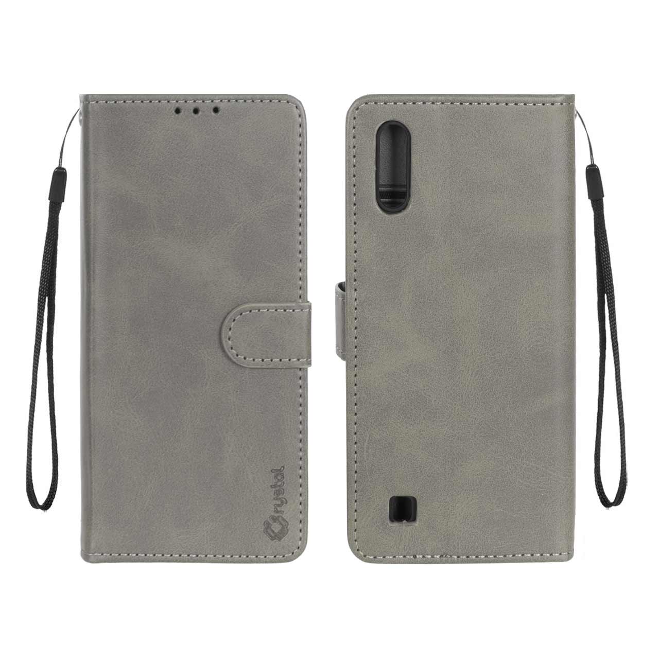 1537026 کیف موبایل مگنتی Crystal داخل مخمل Samsung Galaxy A10 / M10 - طوسی - تصویر 1