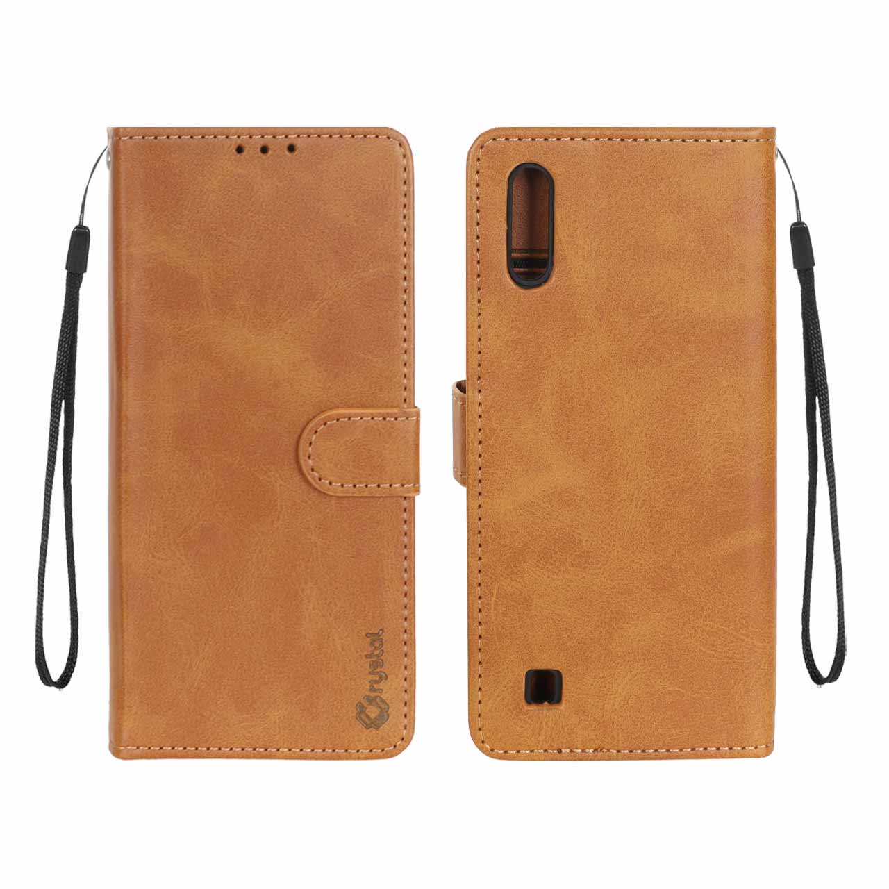 1537028 کیف موبایل مگنتی Crystal داخل مخمل Samsung Galaxy A10 / M10 - عسلی - تصویر 1