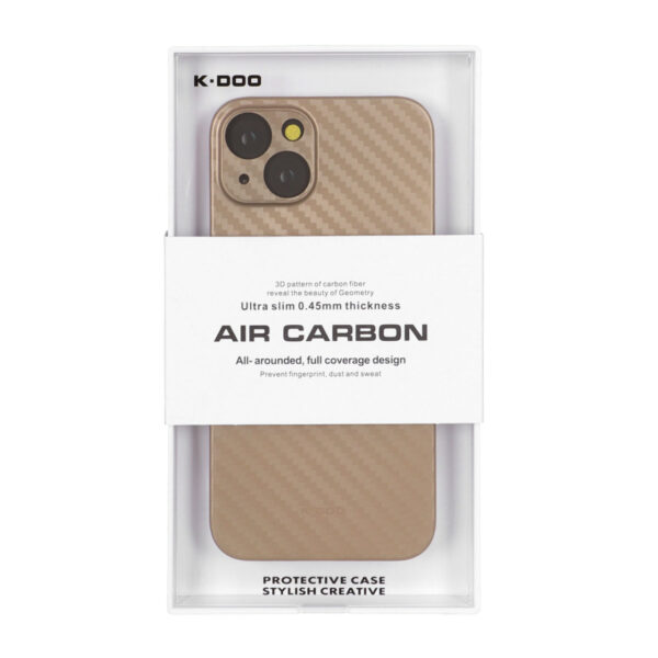 قاب محافظ لنزدار Apple iPhone 13 / iPhone 14 - Original KZDoo Air Carbon - طلایی ( پک دار) - NTC