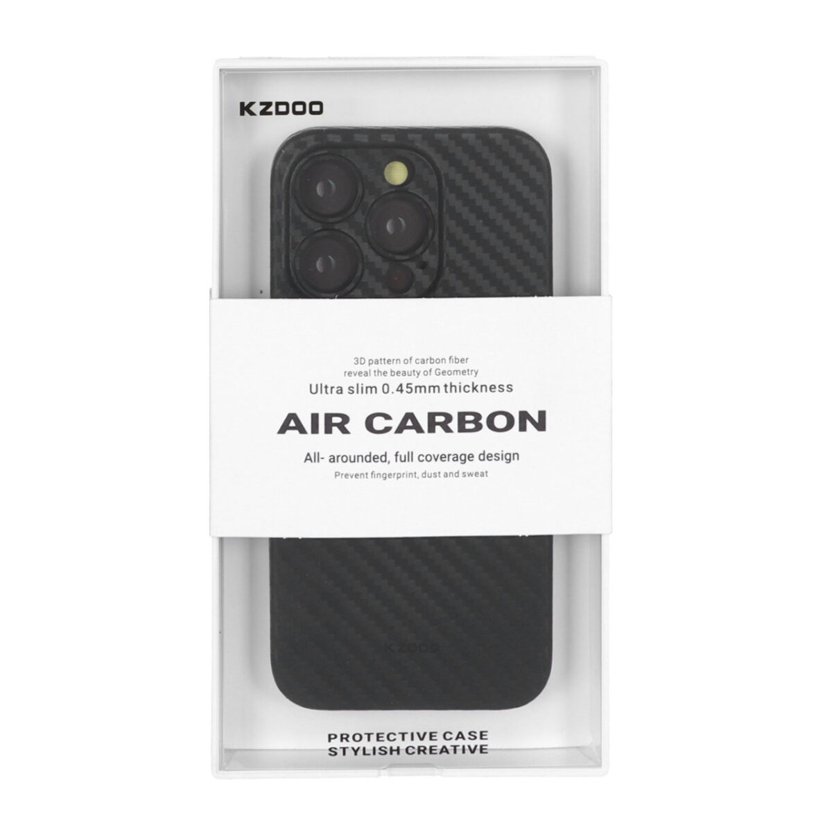 قاب محافظ لنزدار Apple iPhone 15 Pro - Original KZDoo Air Carbon - مشکی ( پک دار) - NTC - تصویر 1