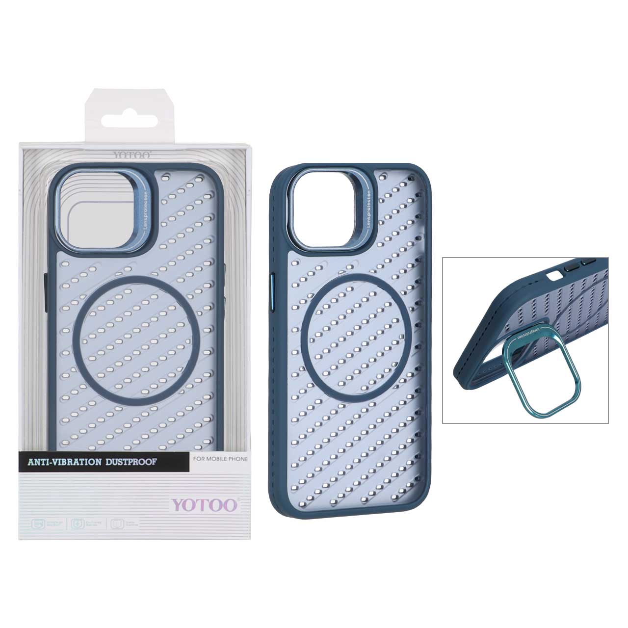 1538700 قاب اورجینال Yotoo مات MagSafe استندشو Apple iPhone 13 / iPhone 14 - سرمه ای (پک دار) - NTC - تصویر 1