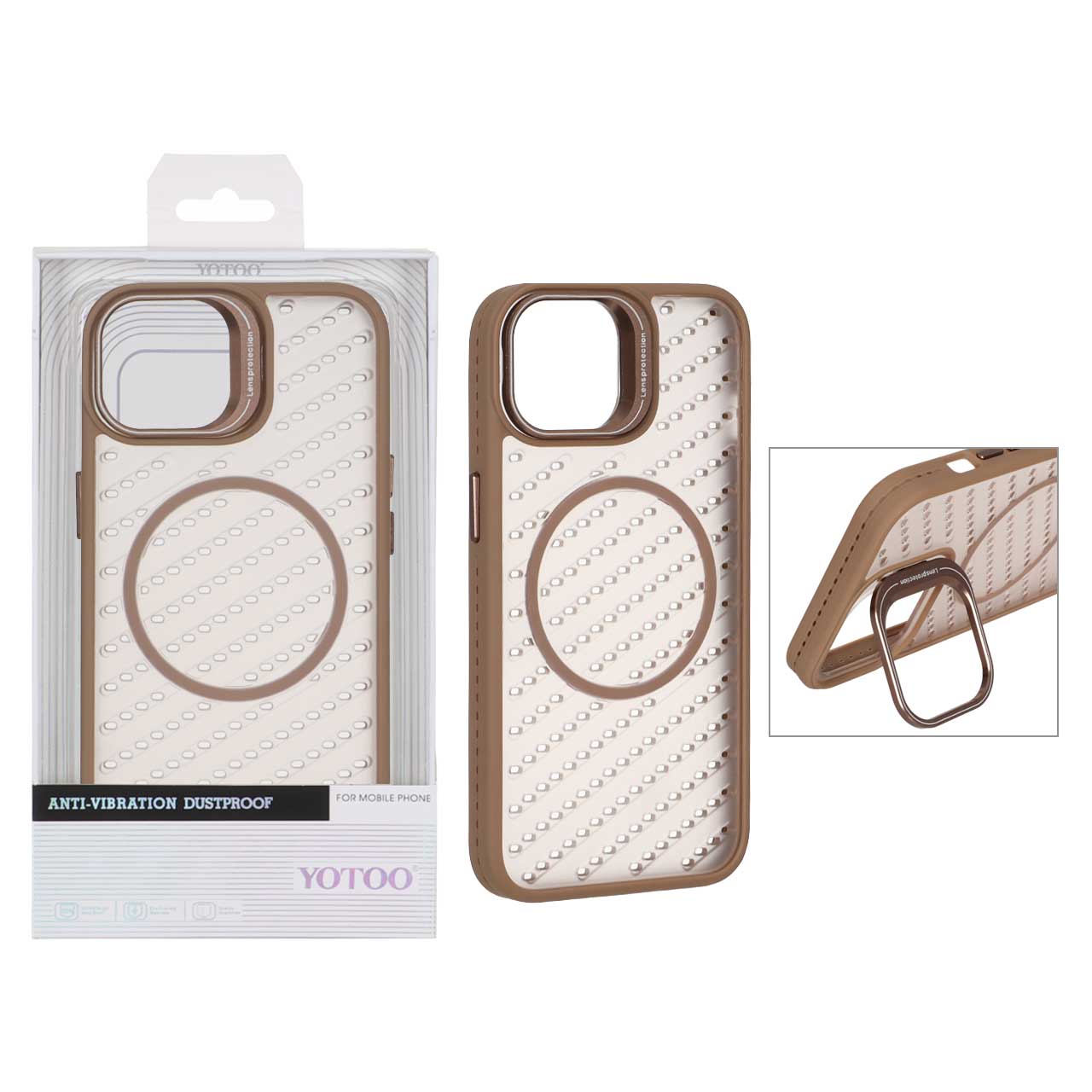 1538702 قاب اورجینال Yotoo مات MagSafe استندشو Apple iPhone 13 / iPhone 14 - صحرایی (پک دار) - NTC - تصویر 1