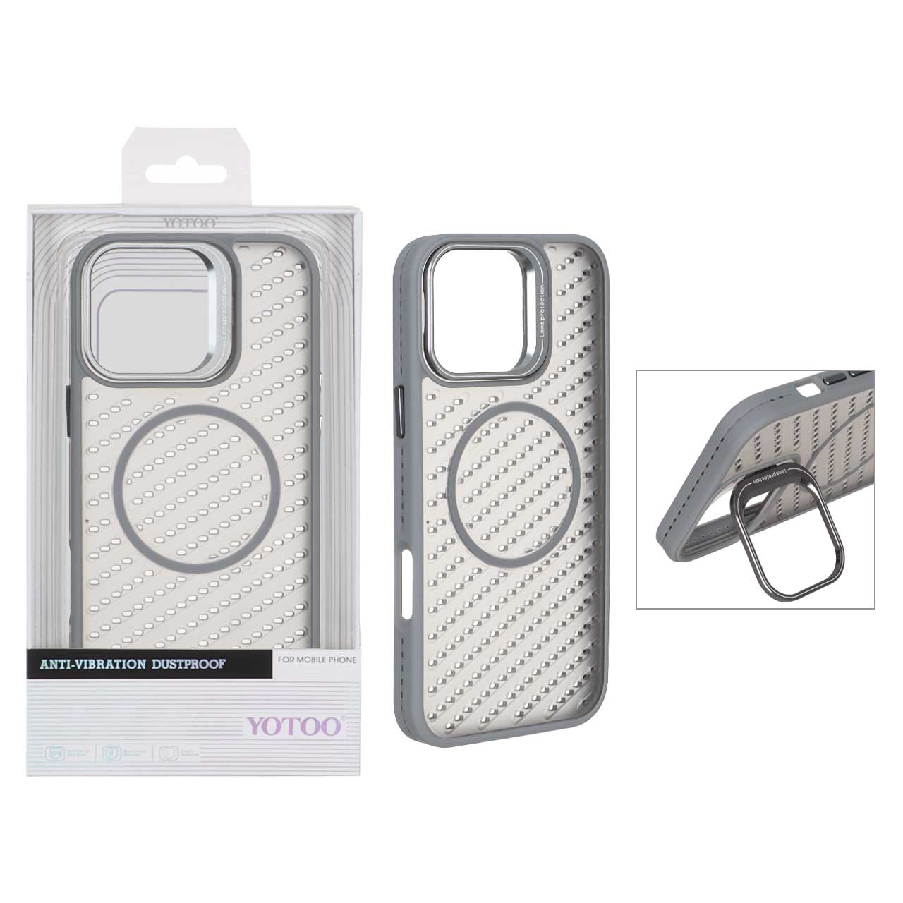 1538712 قاب اورجینال Yotoo مات MagSafe استندشو Apple iPhone 16 Pro Max - خاکستری (پک دار) - NTC - تصویر 1