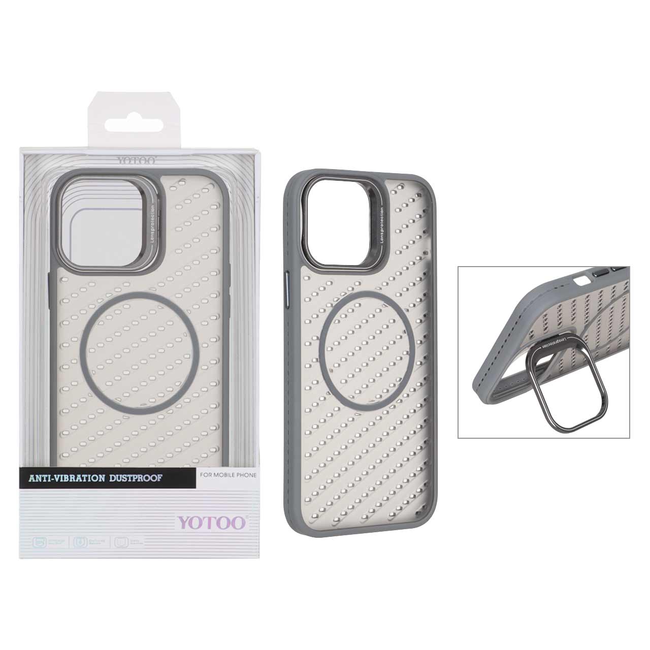 1538728 قاب اورجینال Yotoo مات MagSafe استندشو Apple iPhone 13 Pro Max - خاکستری (پک دار) - NTC - تصویر 1