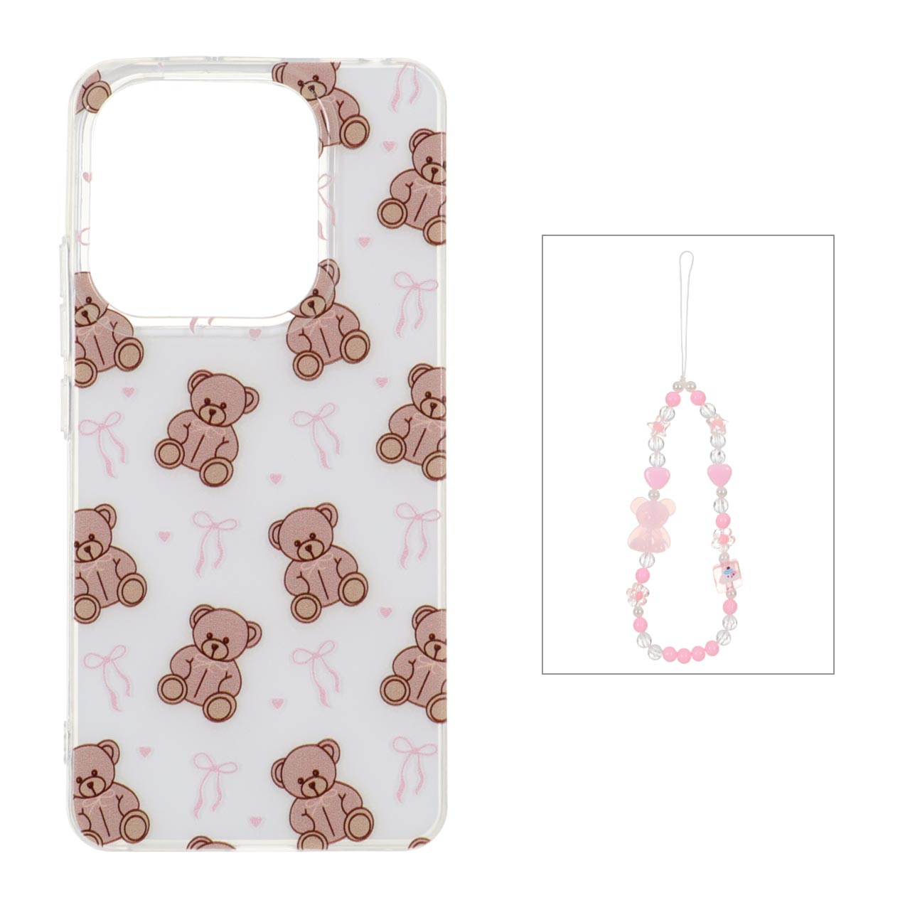 1541406 قاب دور ژله ای طرح دار با بند مرواریدی مچی Xiaomi Redmi Note 14 4G - کد 1 - تصویر 1