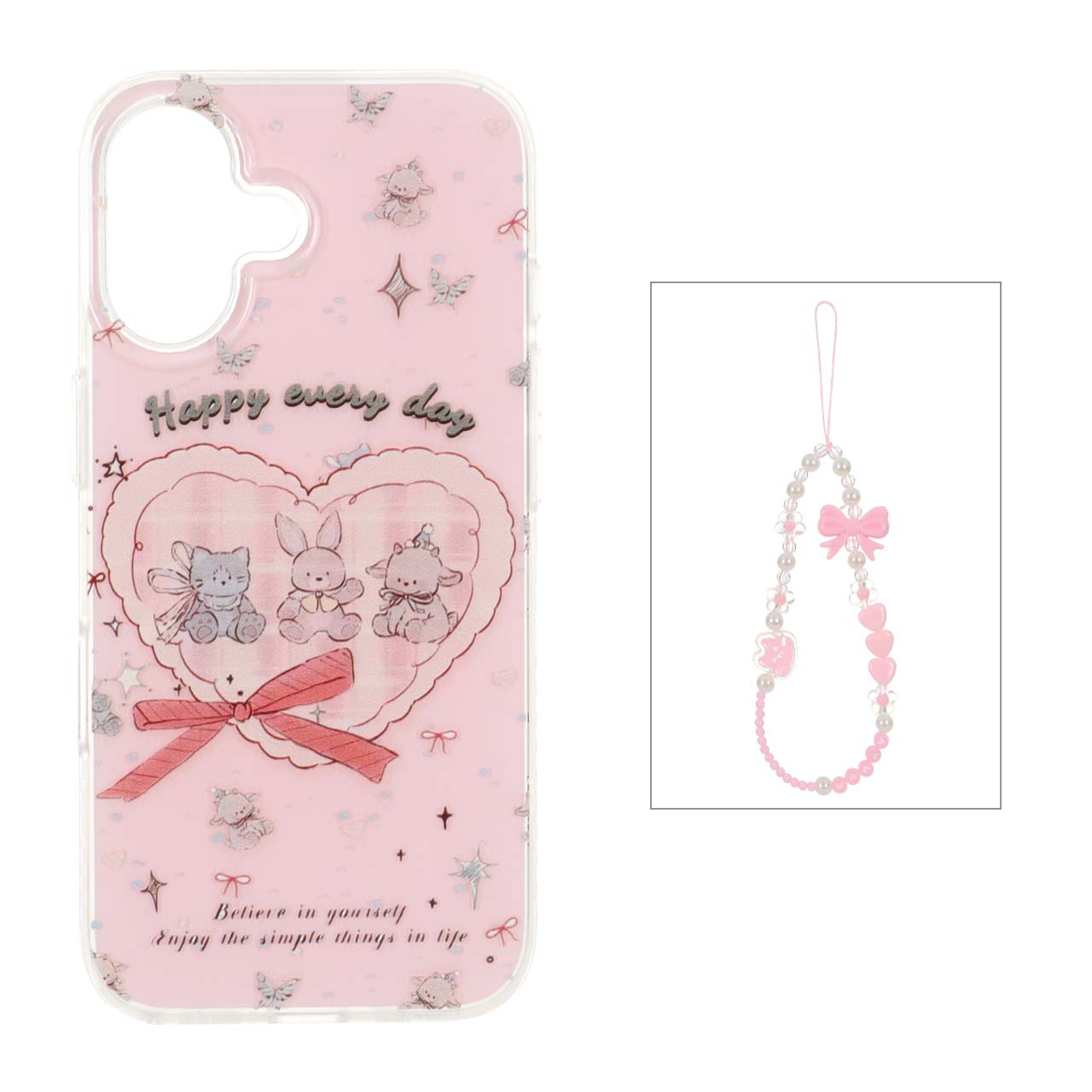 1541424 قاب دور ژله ای طرح دار با بند مرواریدی مچی Apple iPhone 16 - کد 10 - تصویر 1