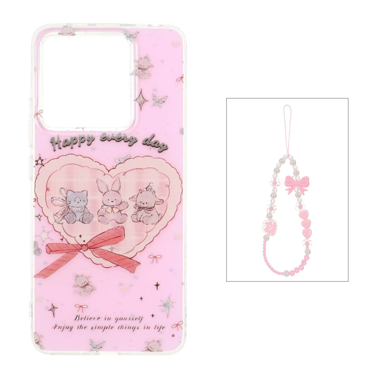 1541466 قاب دور ژله ای طرح دار با بند مرواریدی مچی Xiaomi Redmi Note 13 4G - کد 31 - تصویر 1