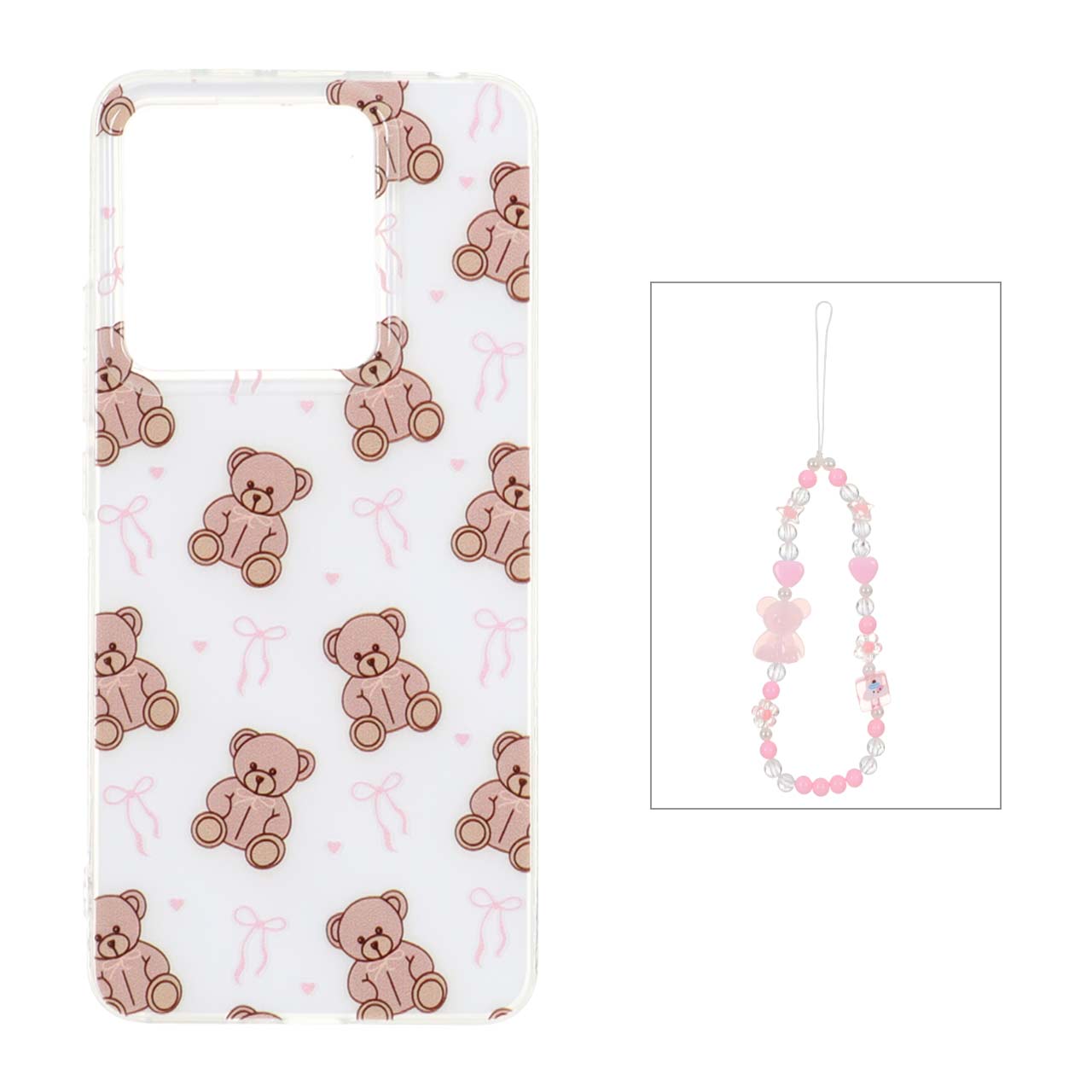 1541468 قاب دور ژله ای طرح دار با بند مرواریدی مچی Xiaomi Redmi Note 13 4G - کد 32 - تصویر 1