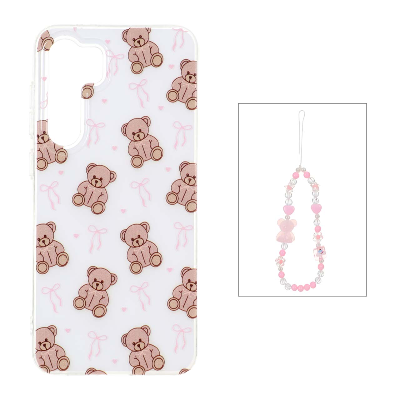 1541504 قاب دور ژله ای طرح دار با بند مرواریدی مچی Samsung Galaxy S24 FE - کد 50 - تصویر 1